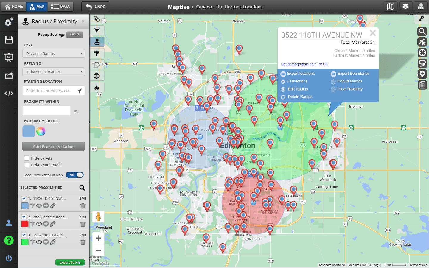Radius Map Tool Draw A Radius On A Map Maptive