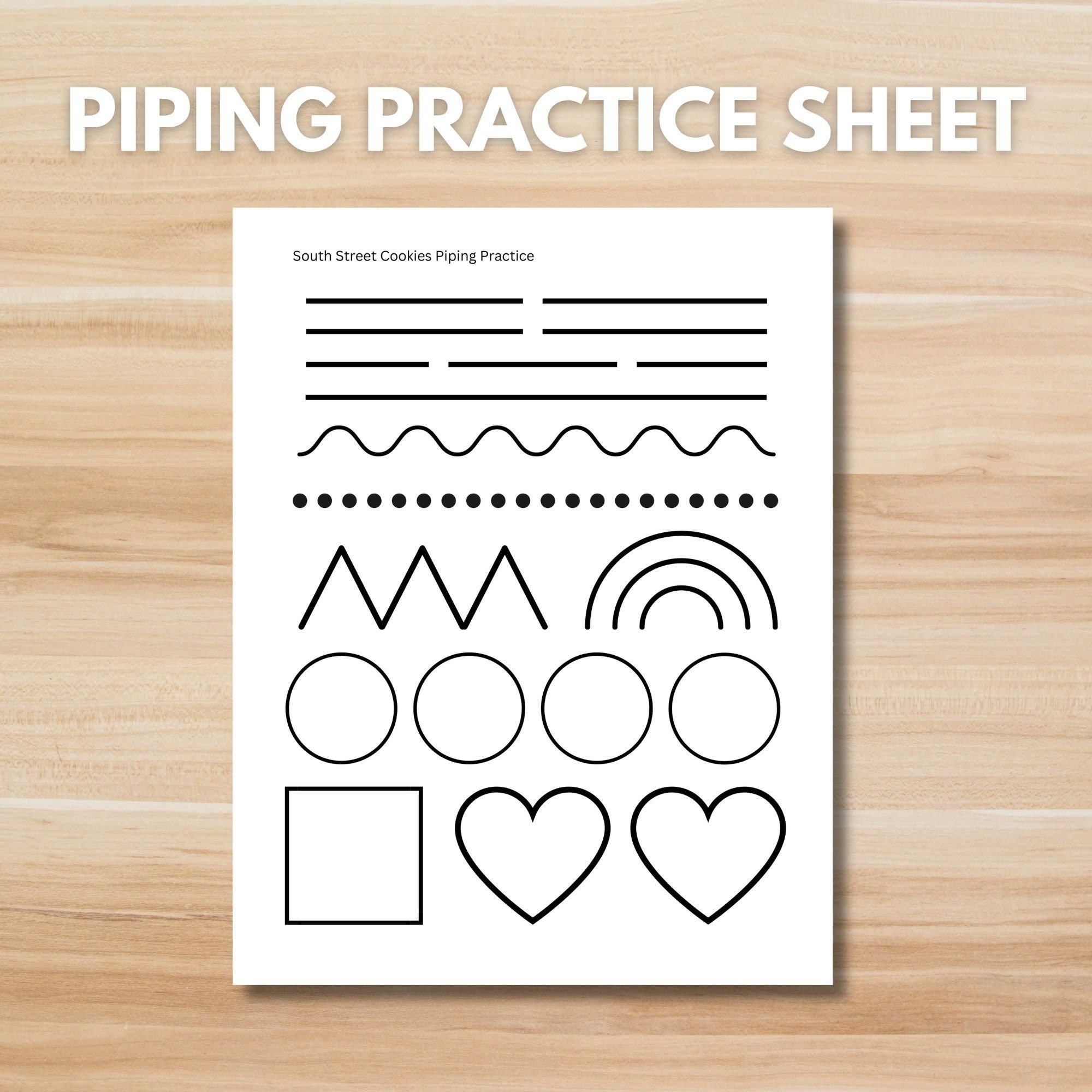 Royal Icing Piping Practice Sheet Etsy