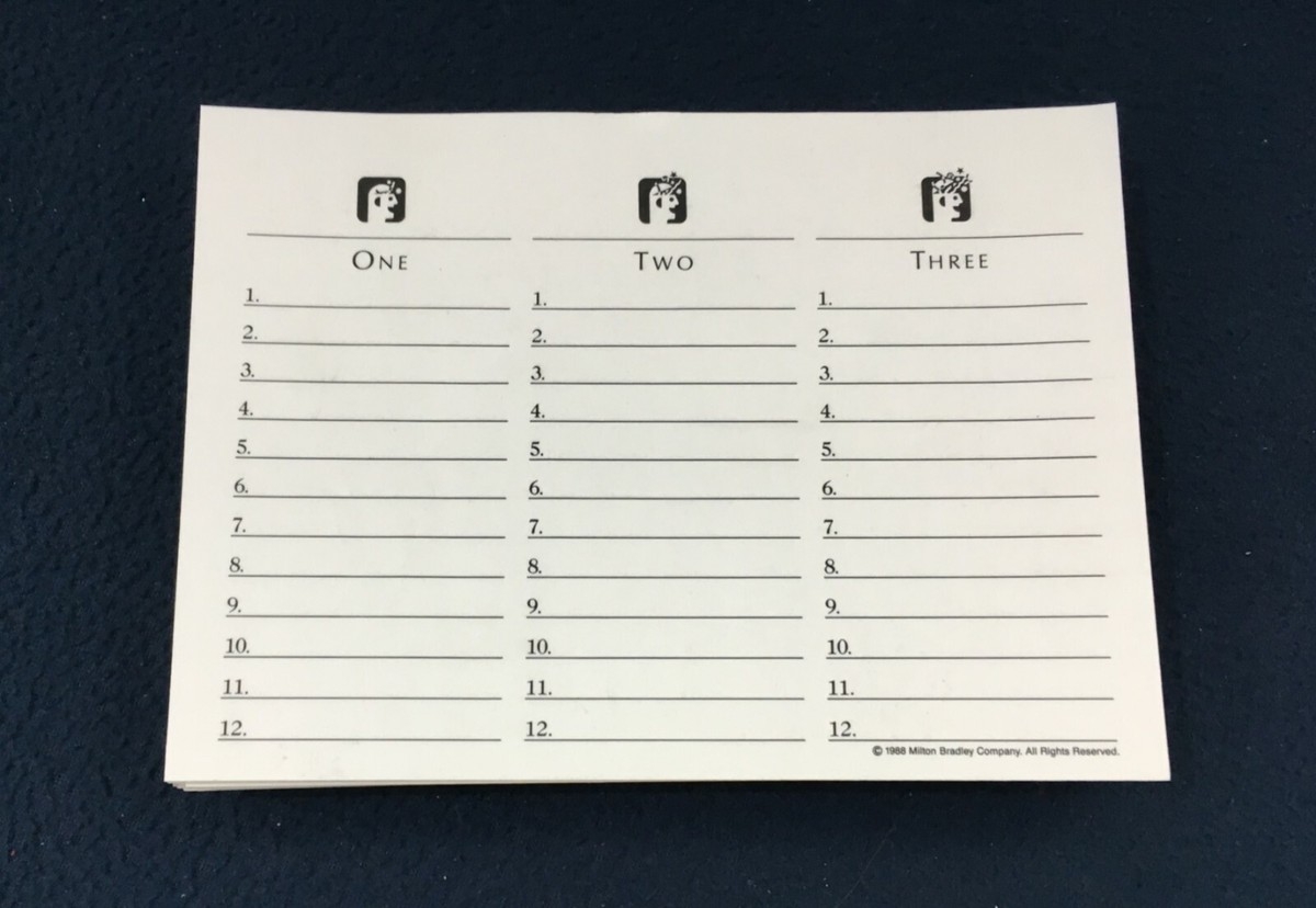 Free Printable Scattergories Answer Sheets Free Printable Scattergories Answer Sheets