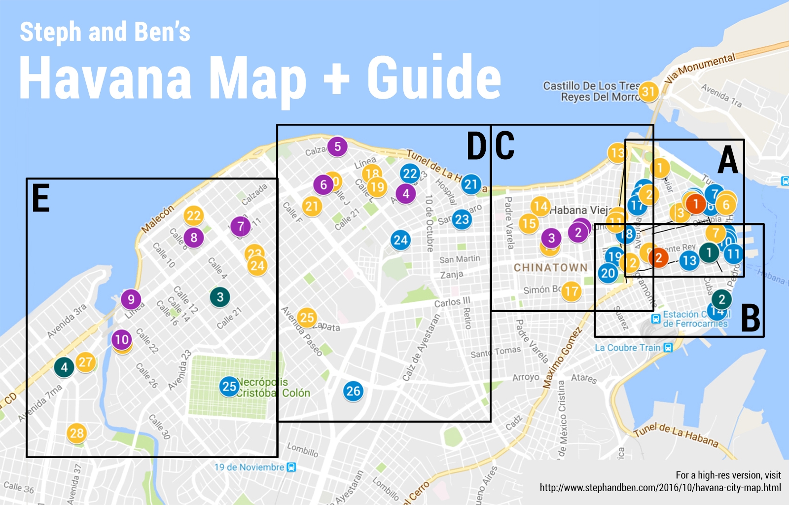Steph And Ben s Travels Map What To Eat And See In Havana Cuba