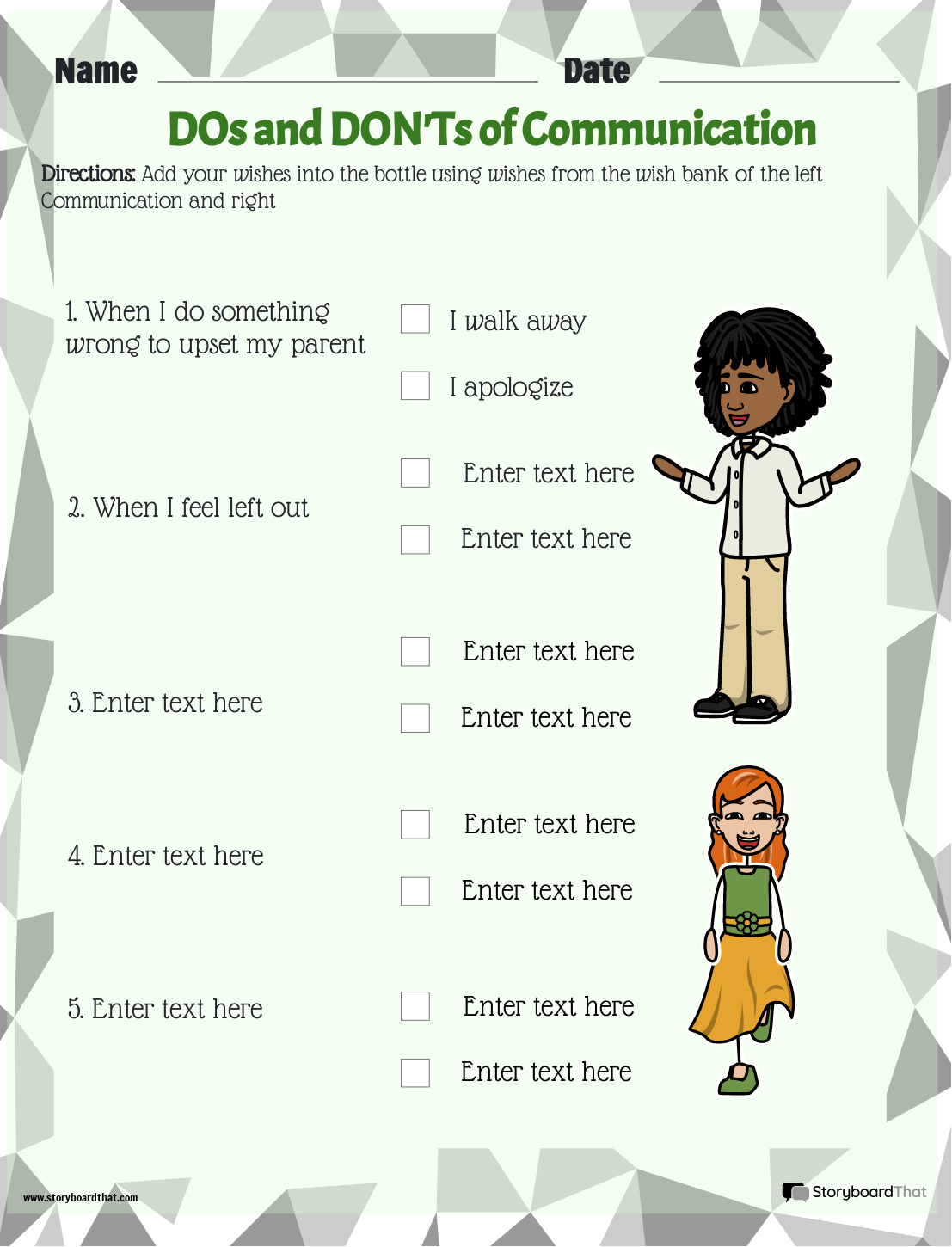Free Printable Communication Skills Worksheets