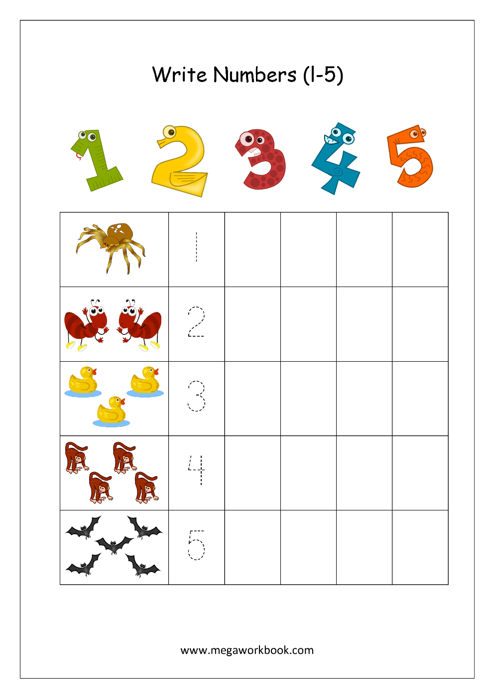 Number Handwriting Sheets Printable