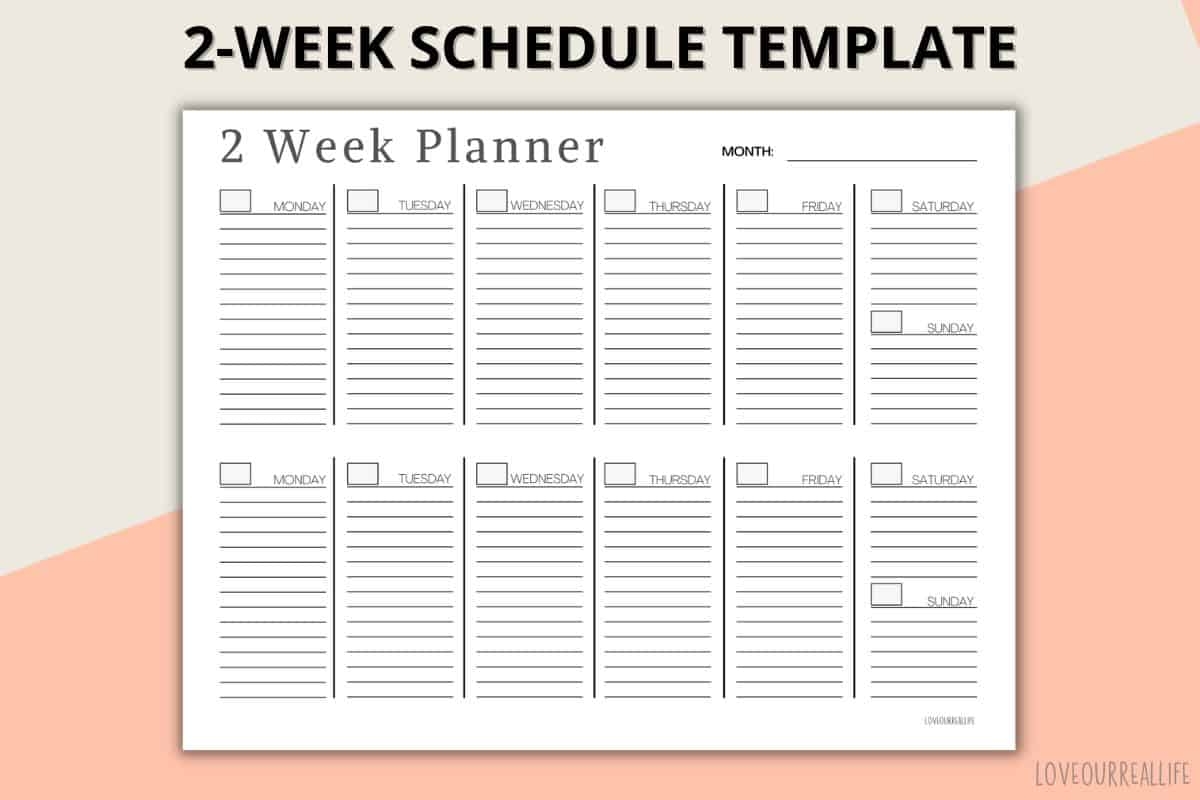 Free Printable Weekly Calendar With Lines