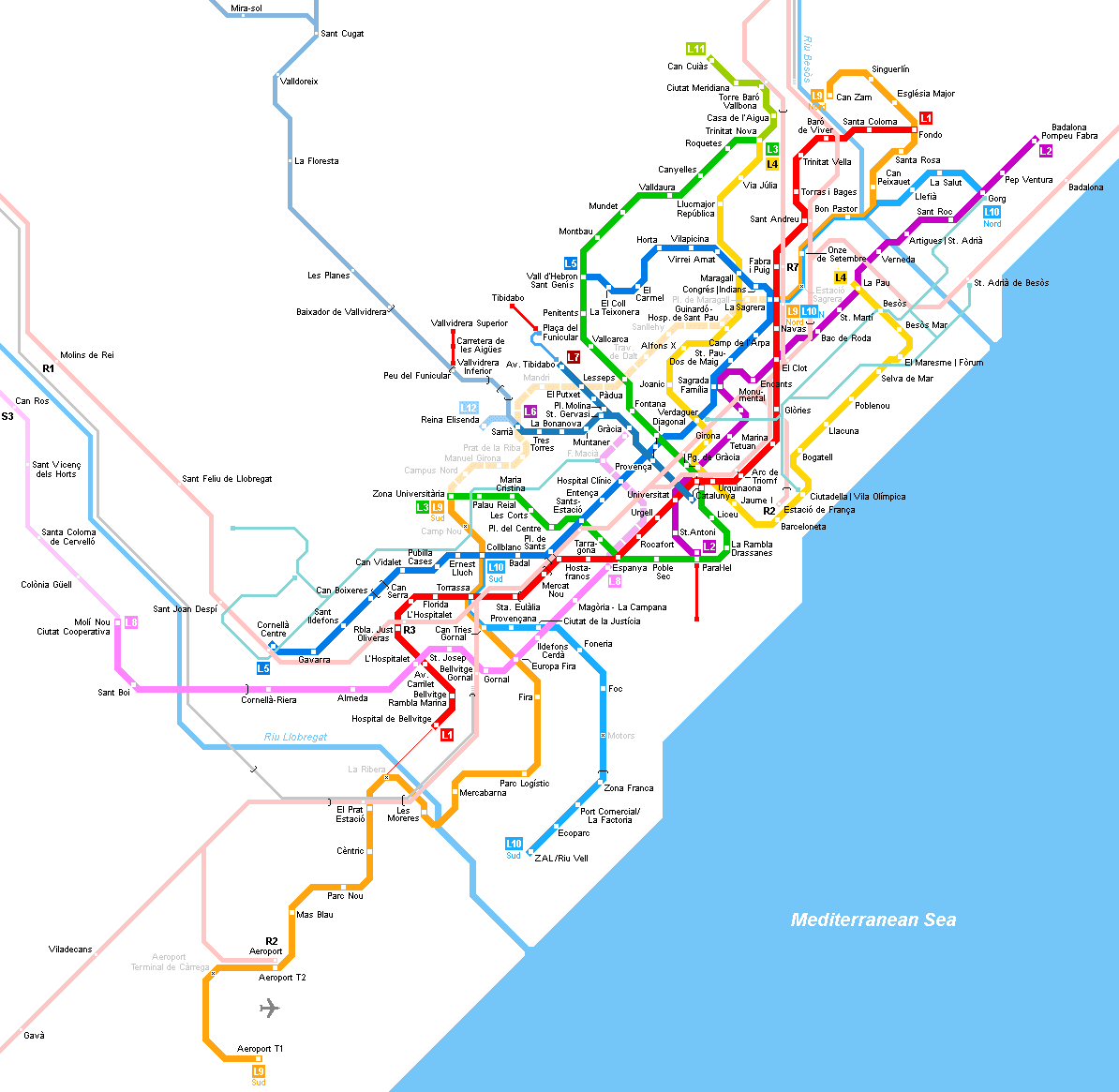 Metro Map Barcelona Printable