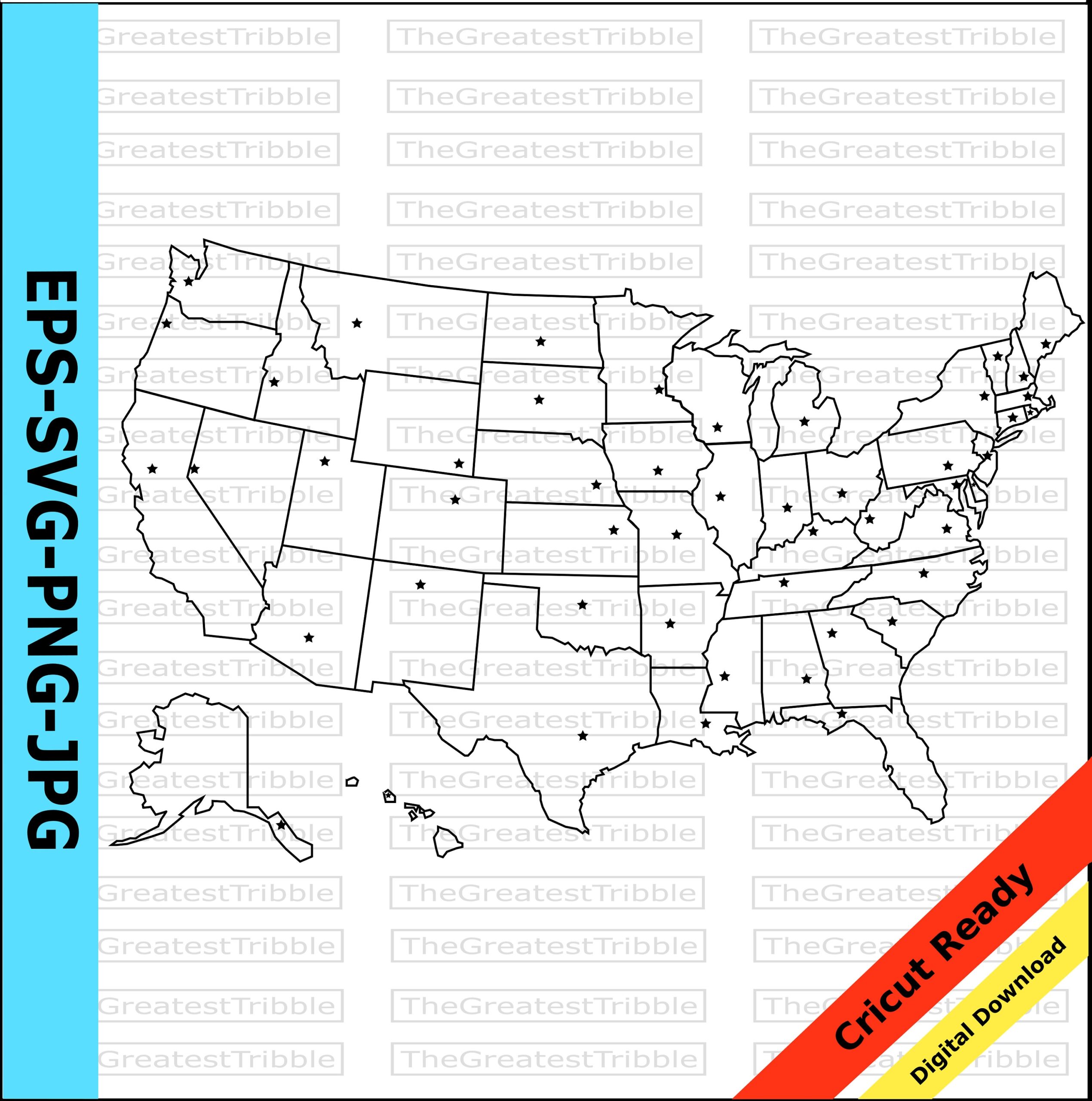 US States Map With State Capitals Eps Svg Png Jpg Vector Graphic Clip Art Silhouette Outline US Map Alaska Hawaii State Capitals Etsy US States Map With State Capitals Eps Svg Png Jpg Vector Graphic Clip Art Silhouette Outline US Map Alaska Hawaii State Capitals Etsy
