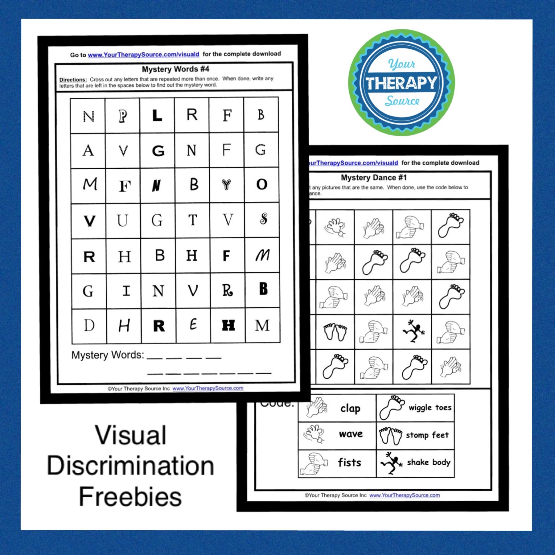 Visual Discrimination Worksheets FREE PDF Your Therapy Source