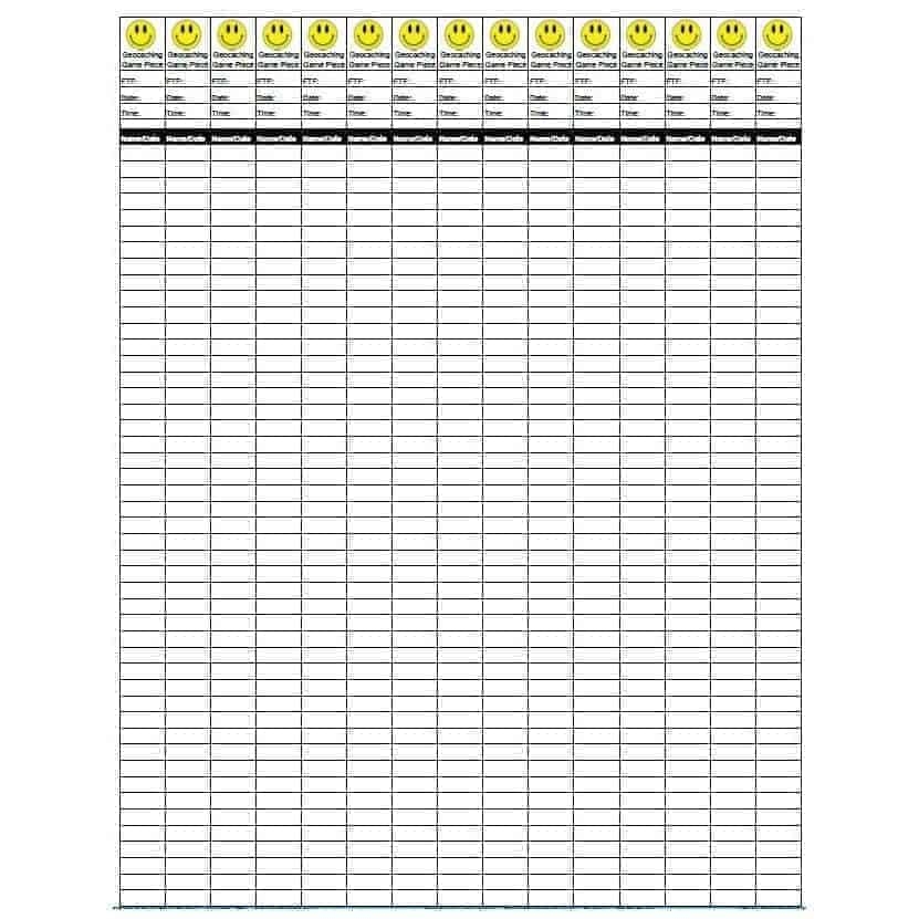 Waterproof Smiley Geocache Logs Geocaching Log Sheets Virtually Indestructible AllCachedUp Geocaching Shop UK