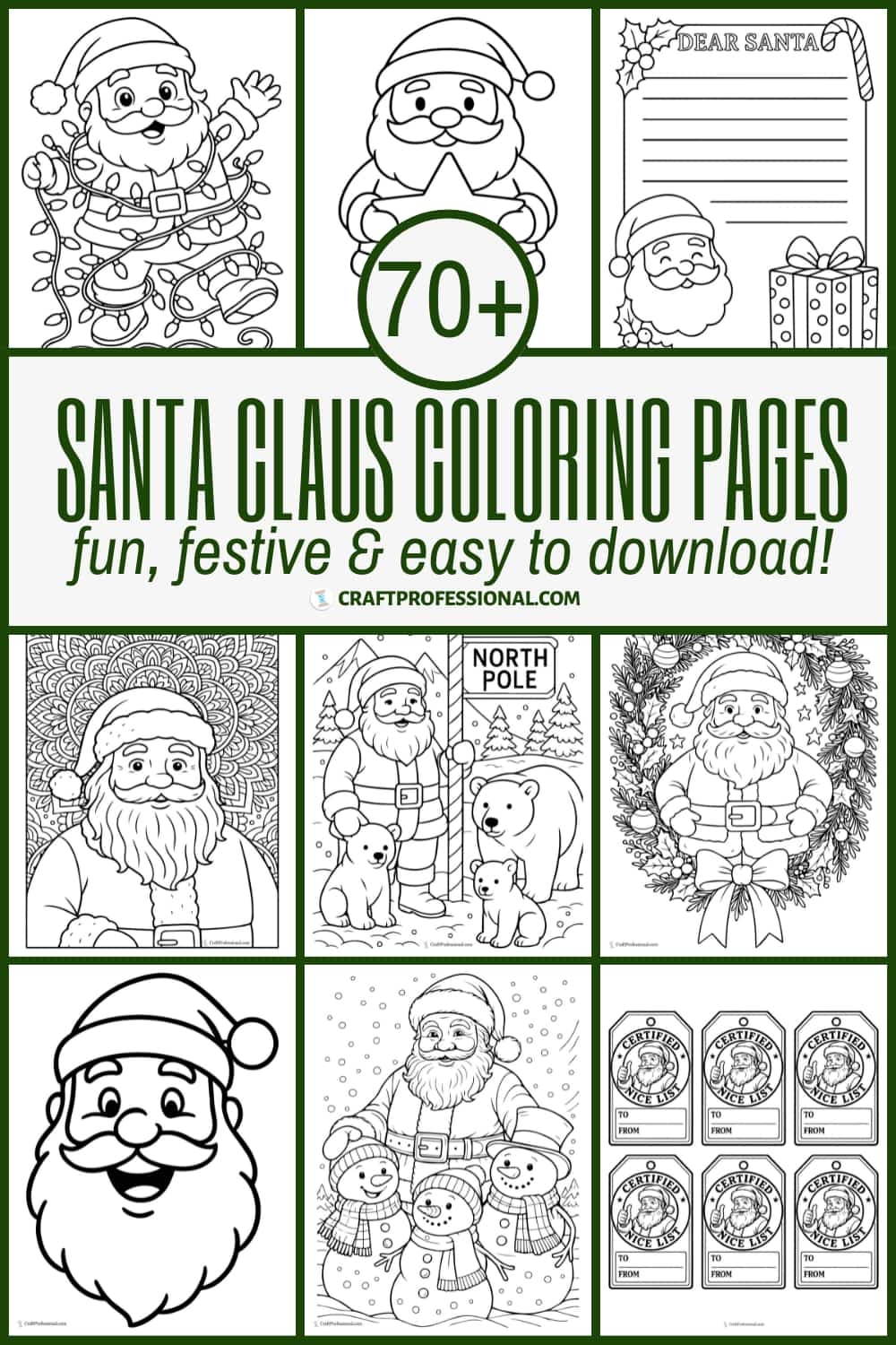 10 Santa Coloring Pages