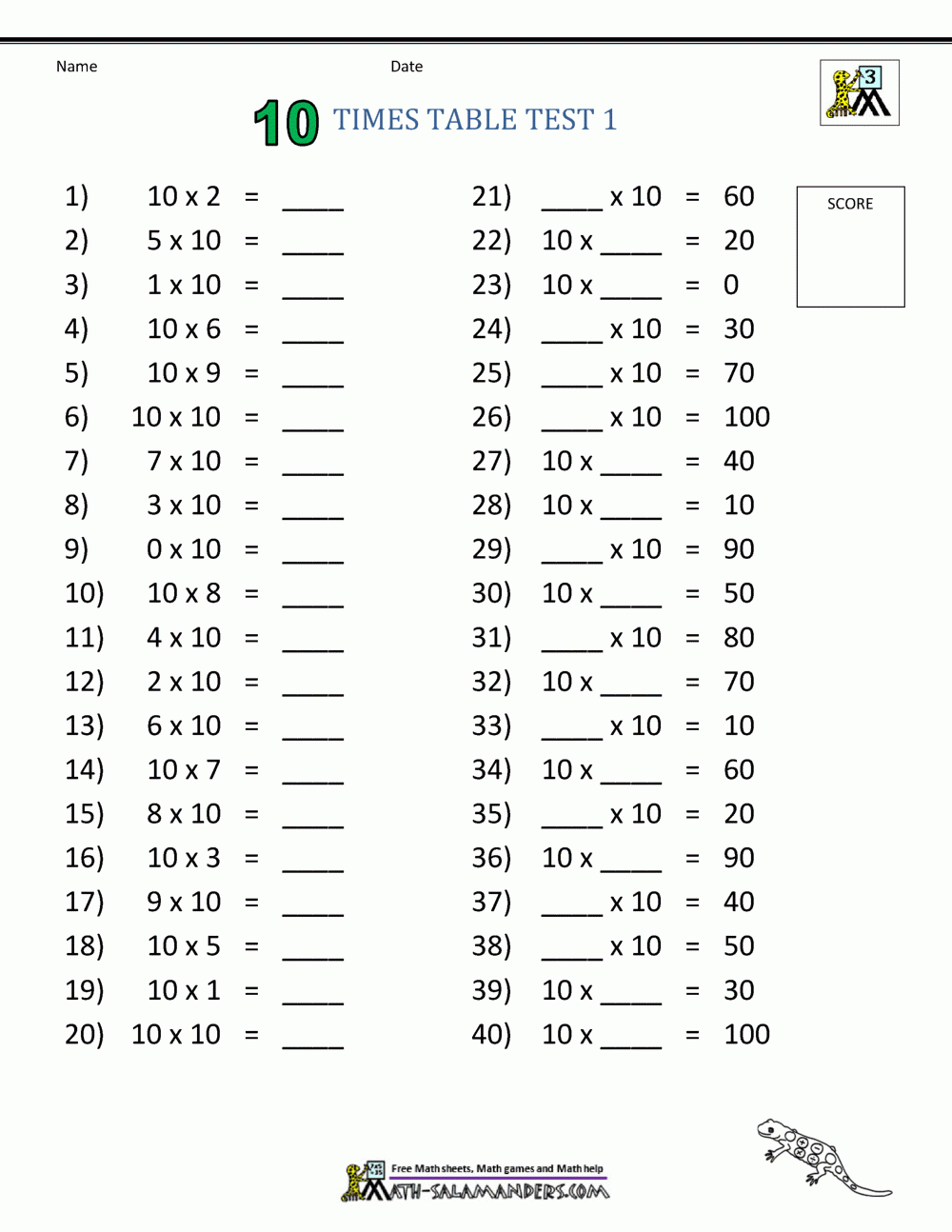 Time Table Printable Sheet