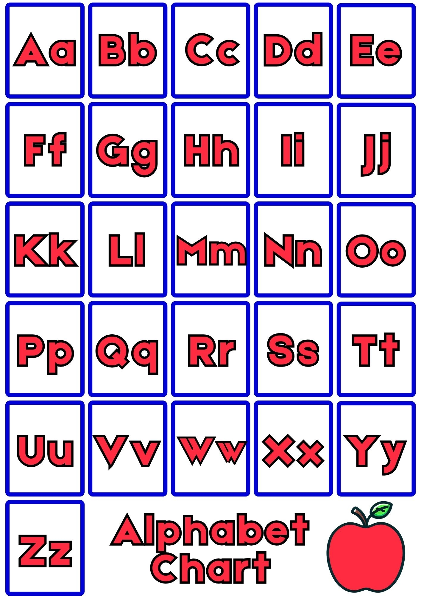 Kindergarten Printable Alphabet Chart