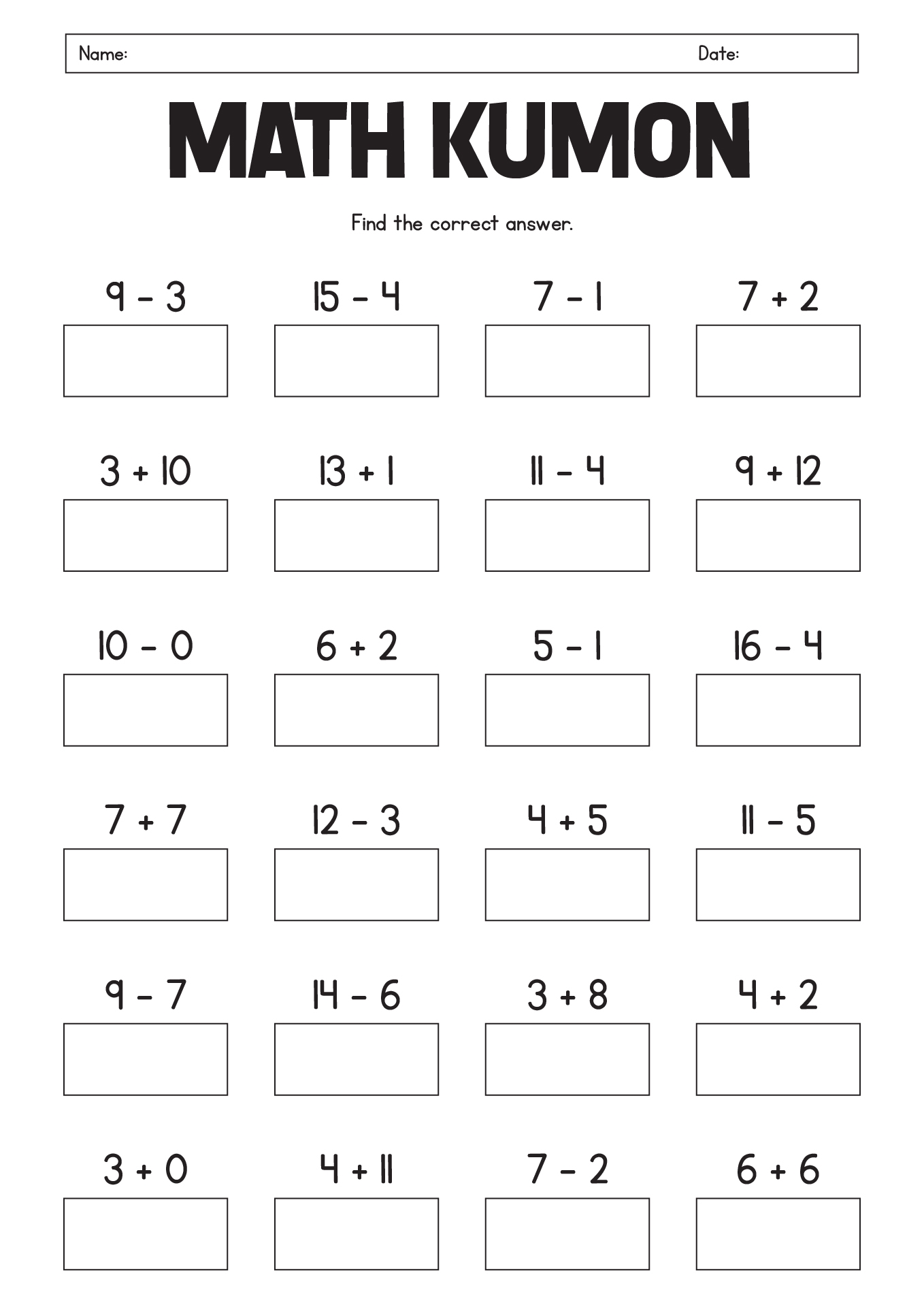 12 First Grade Kumon Worksheets Free PDF At Worksheeto