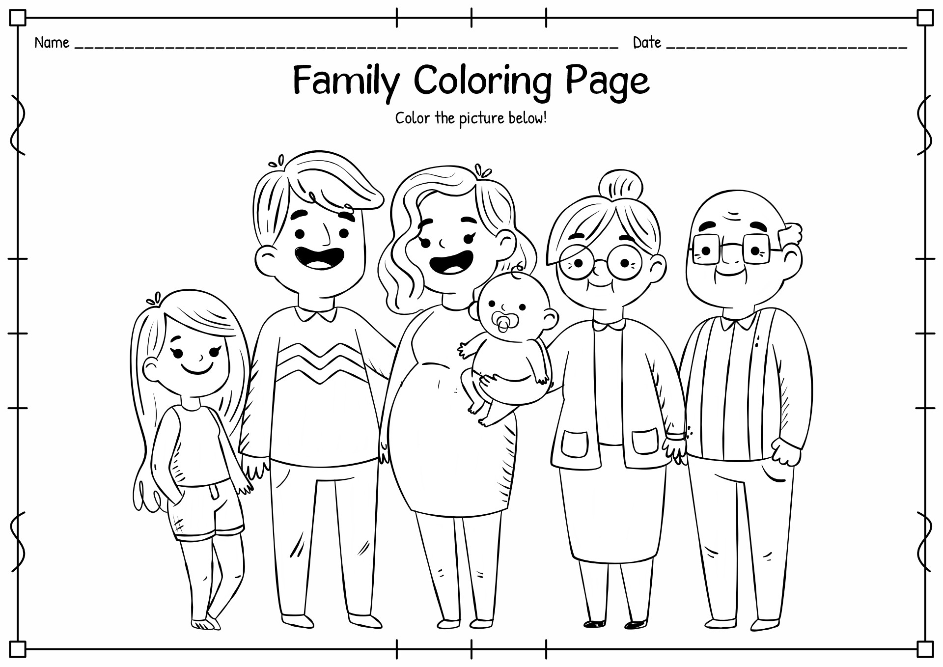 Printable Family Worksheets For Kindergarten