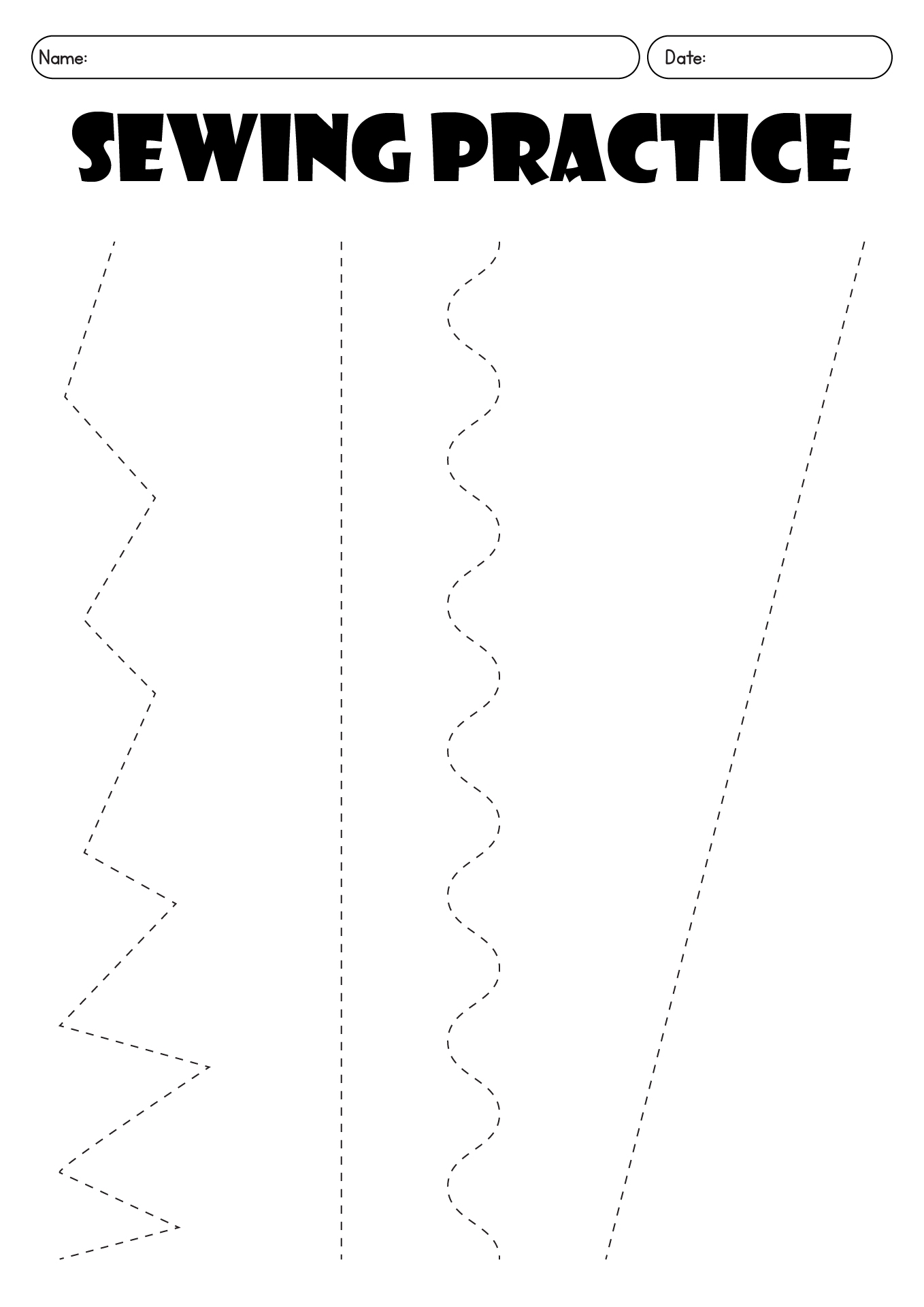 Free Printable Sewing Practice Sheets Pdf