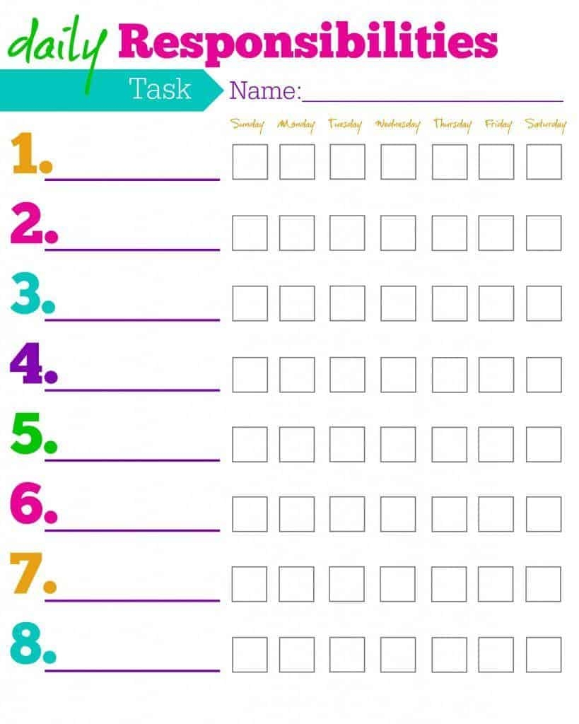 Printable Kids Chart