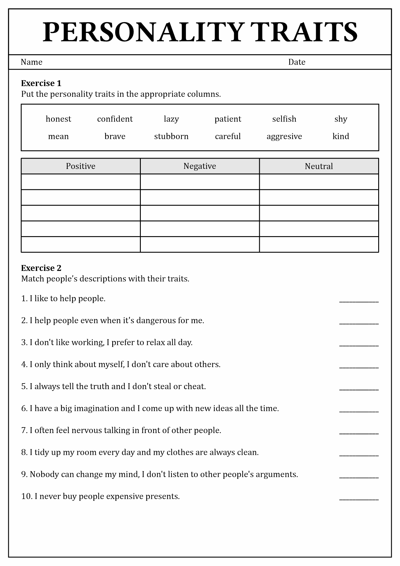 Printable Disc Assessment Worksheet Pdf