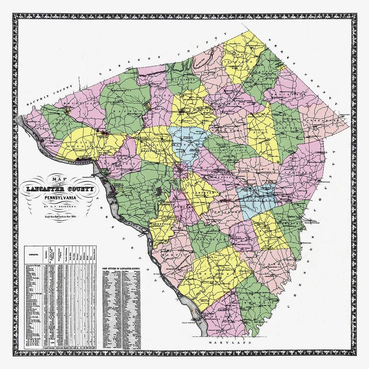 1864 Map Of Lancaster County Pennsylvania EBay 1864 Map Of Lancaster County Pennsylvania EBay