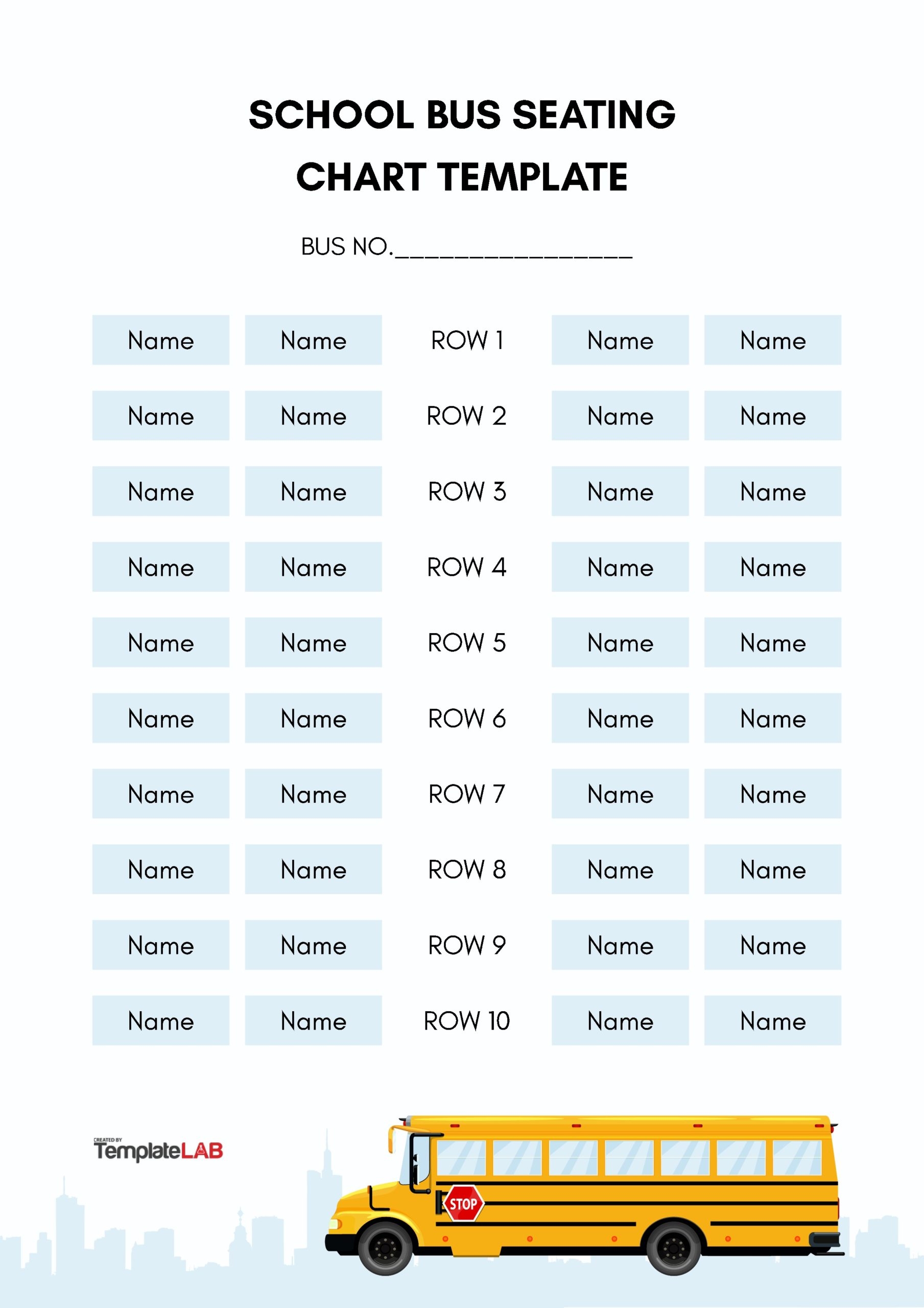 Printable Bus Seating Chart