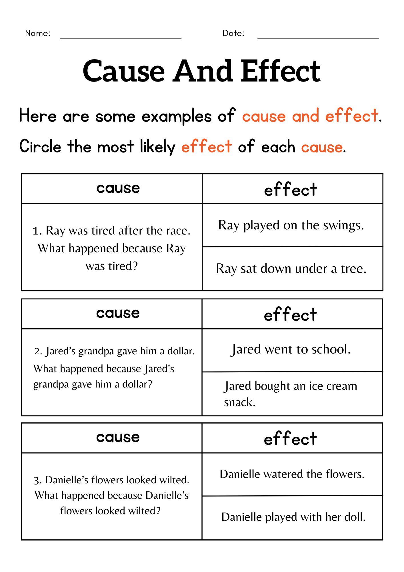 1st Grade Cause And Effect Worksheet Cause And Effect Activity Sheets For Kids Made By Teachers