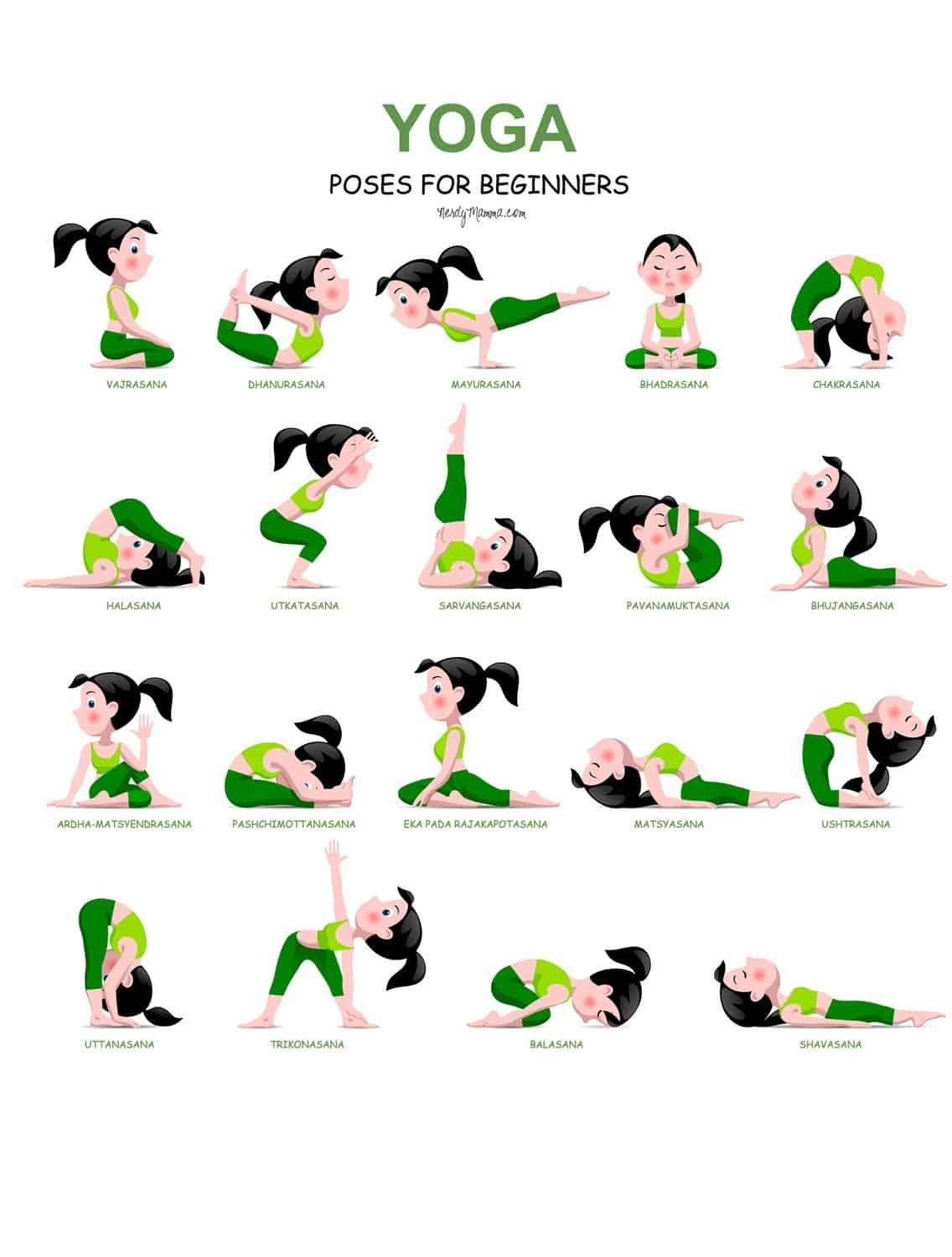 Yoga Positions Chart Printable