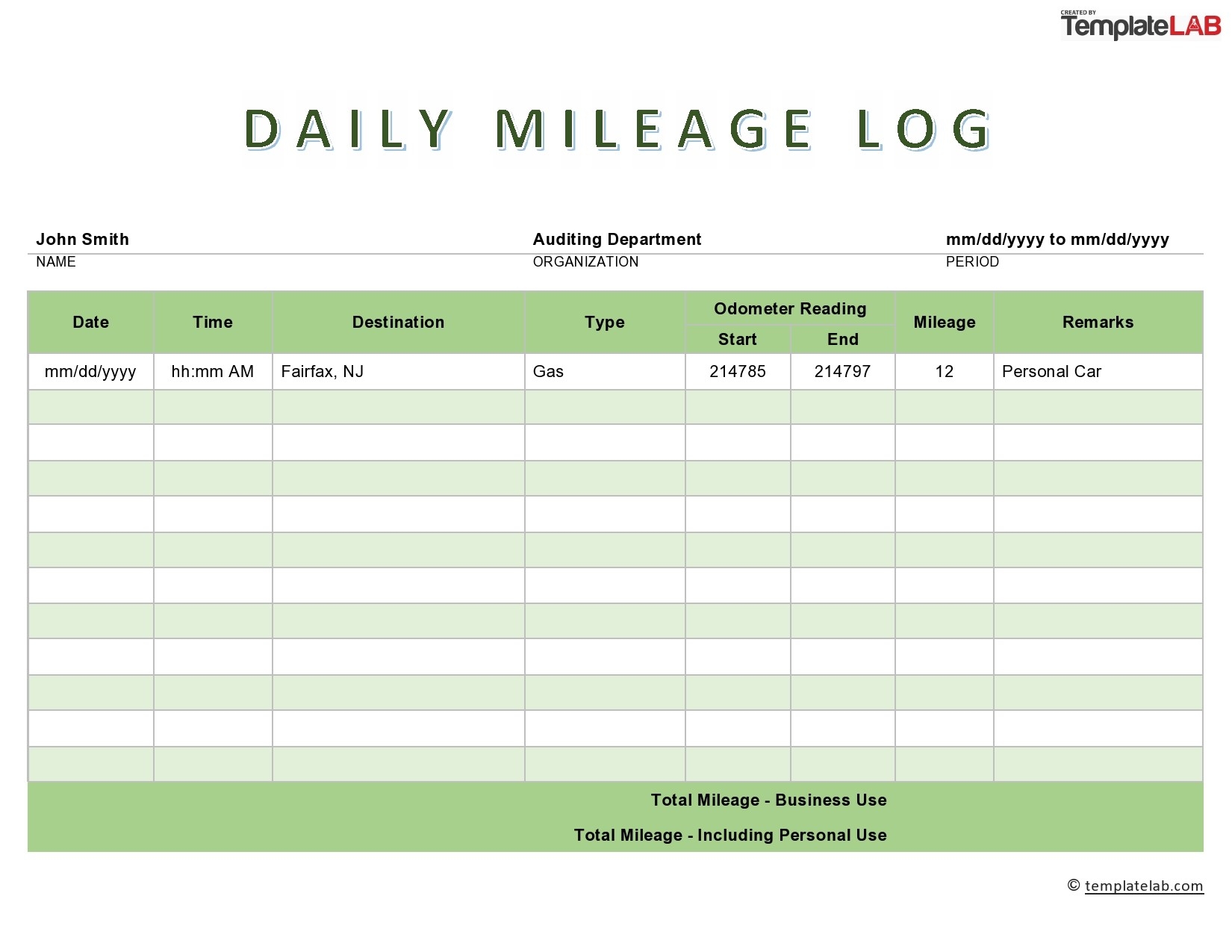 Bicycle Mileage Chart Printable