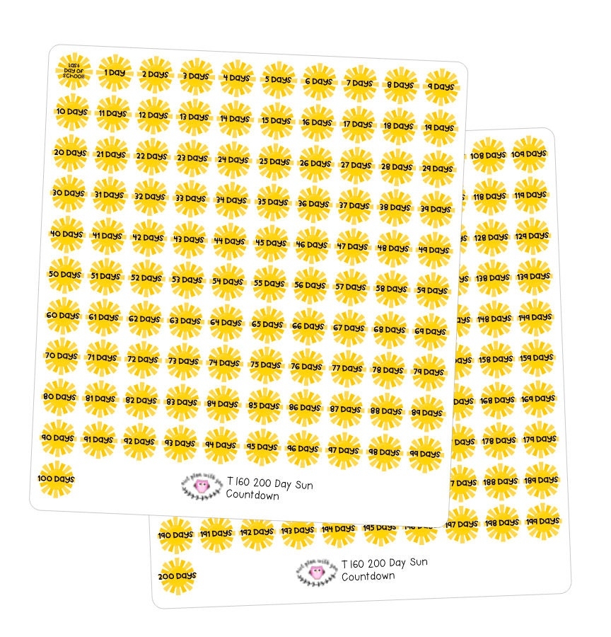 200 Day Countdown Etsy Denmark