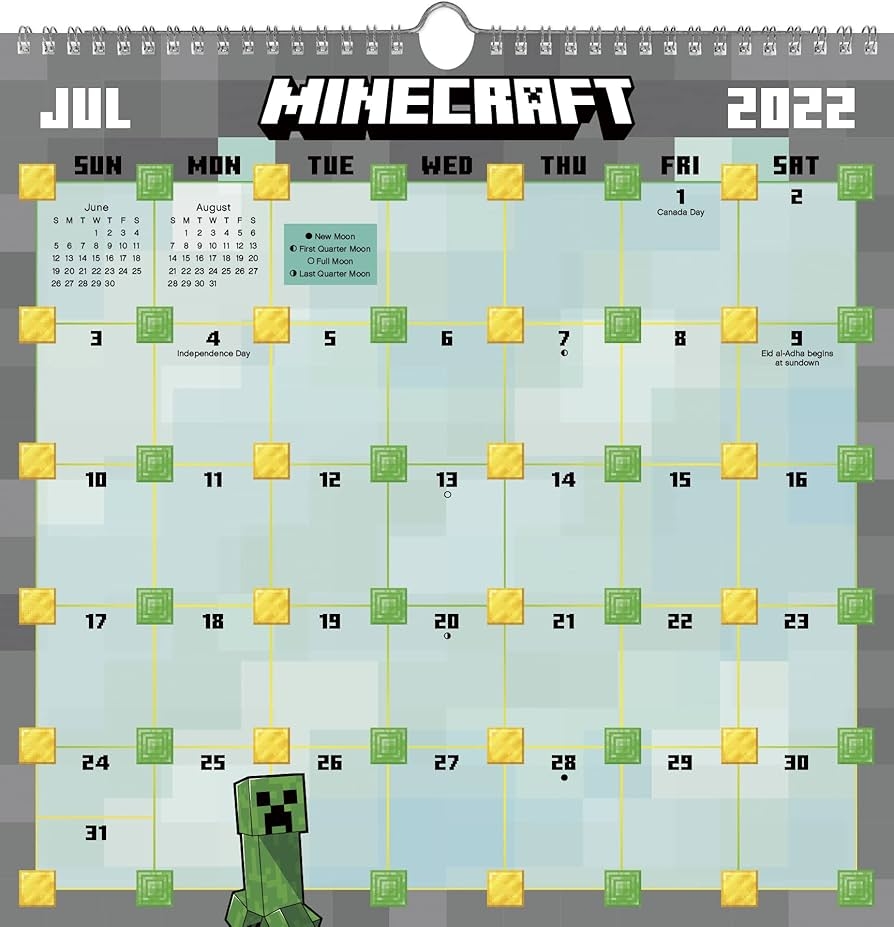 2022 2023 Minecraft Academic Spiral Wall Calendar July 2022 June 2023 Trends International Amazon co uk Books