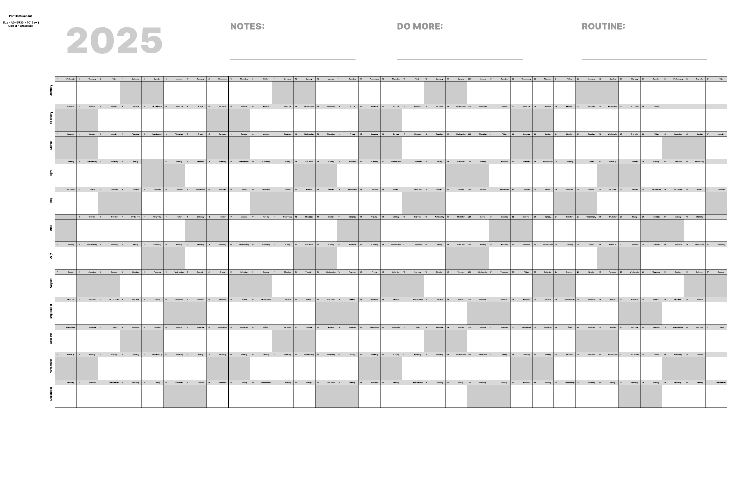 2025 Big Calendar Figma