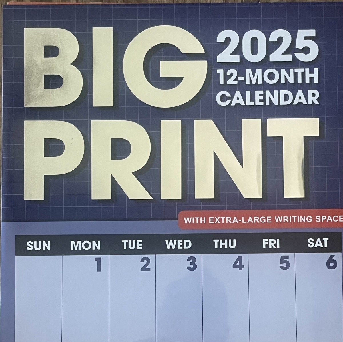 2025 BIG PRINT Hanging Wall Calendar Large Planning Spaces 12 Month 12 X 24 EBay
