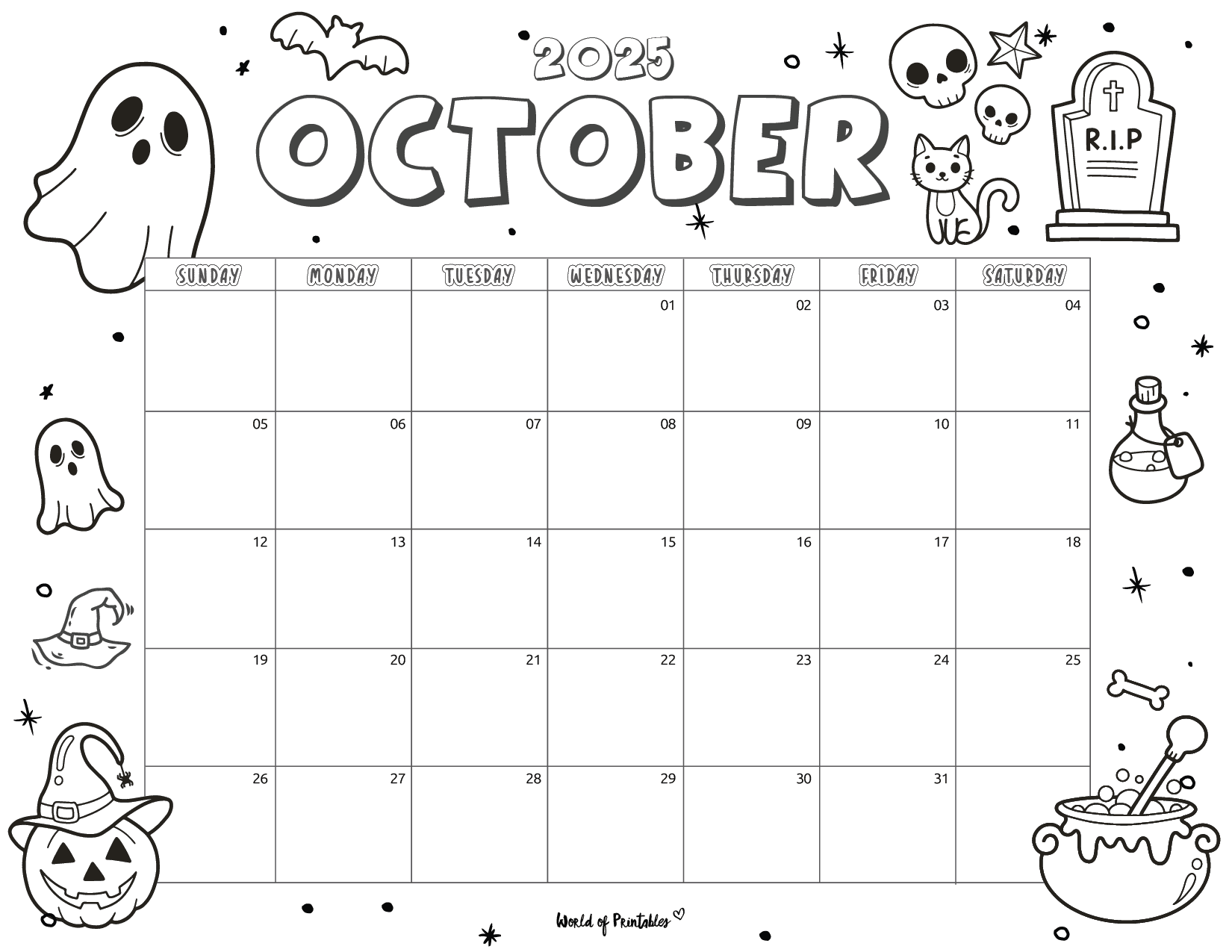 2025 Coloring Calendar Free Printables World Of Printables