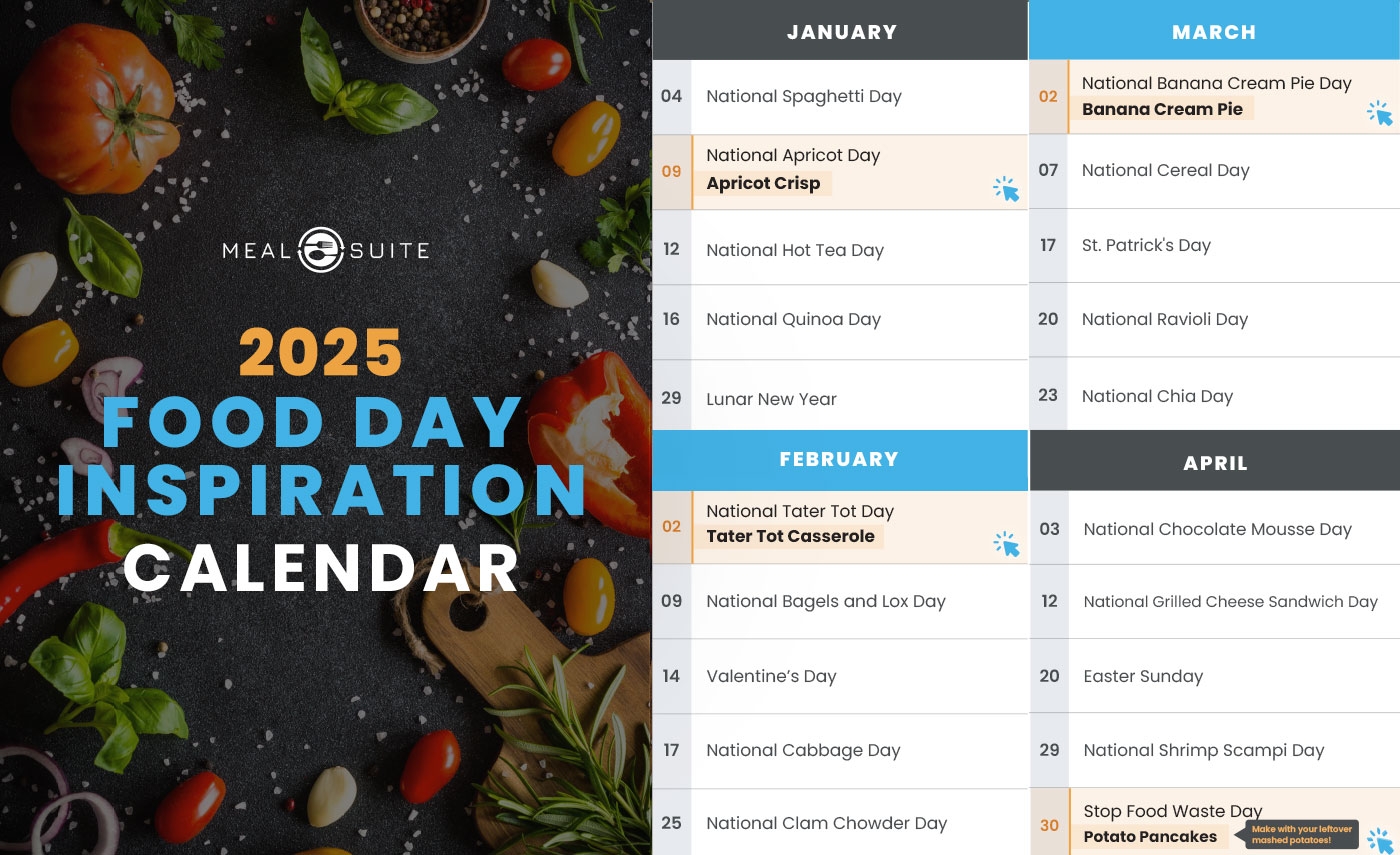 2025 Food Day Calendar With Recipes More For Senior Care MealSuite 