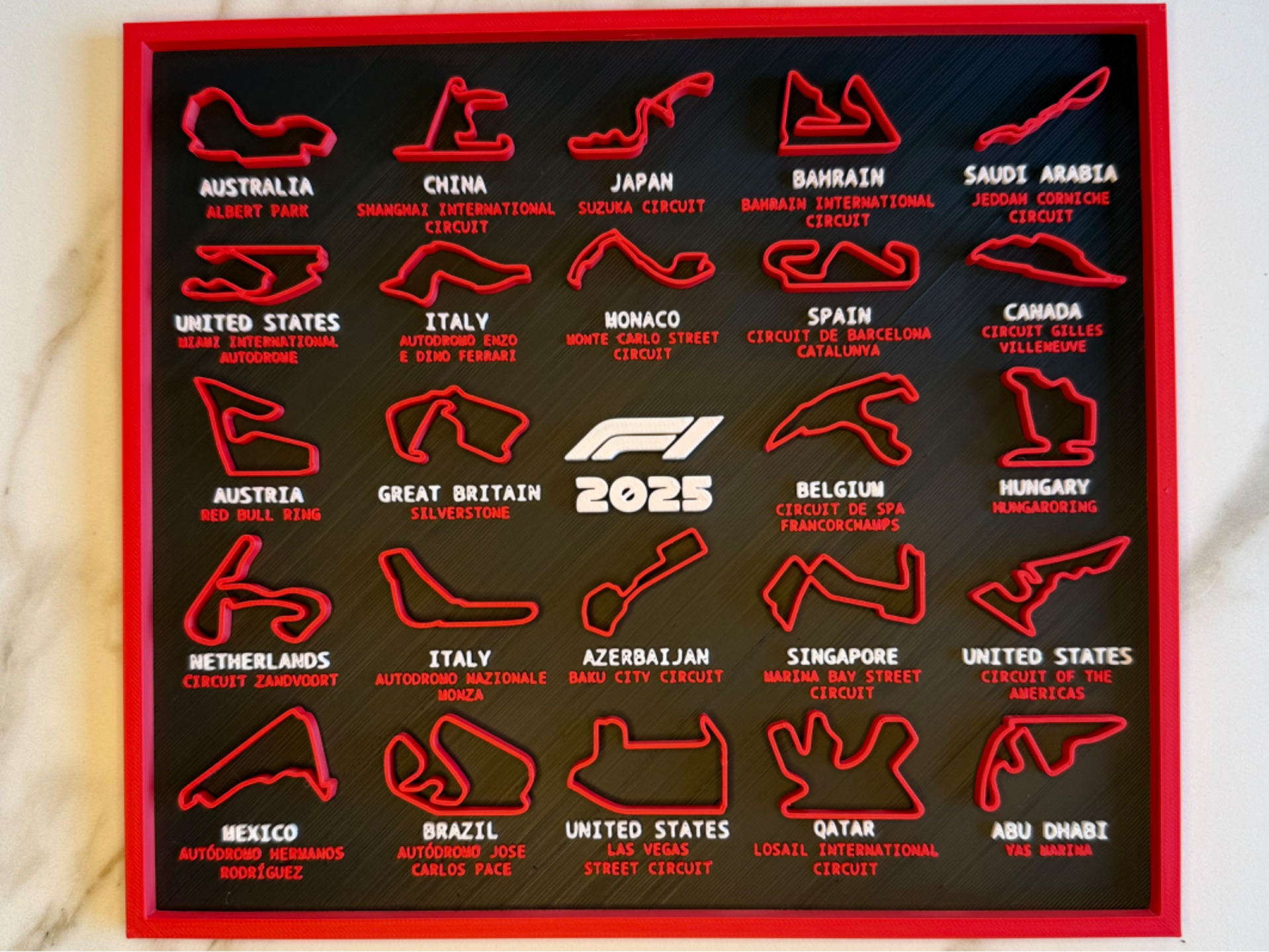 2025 Formula 1 Calendar Free 3D Print Model MakerWorld