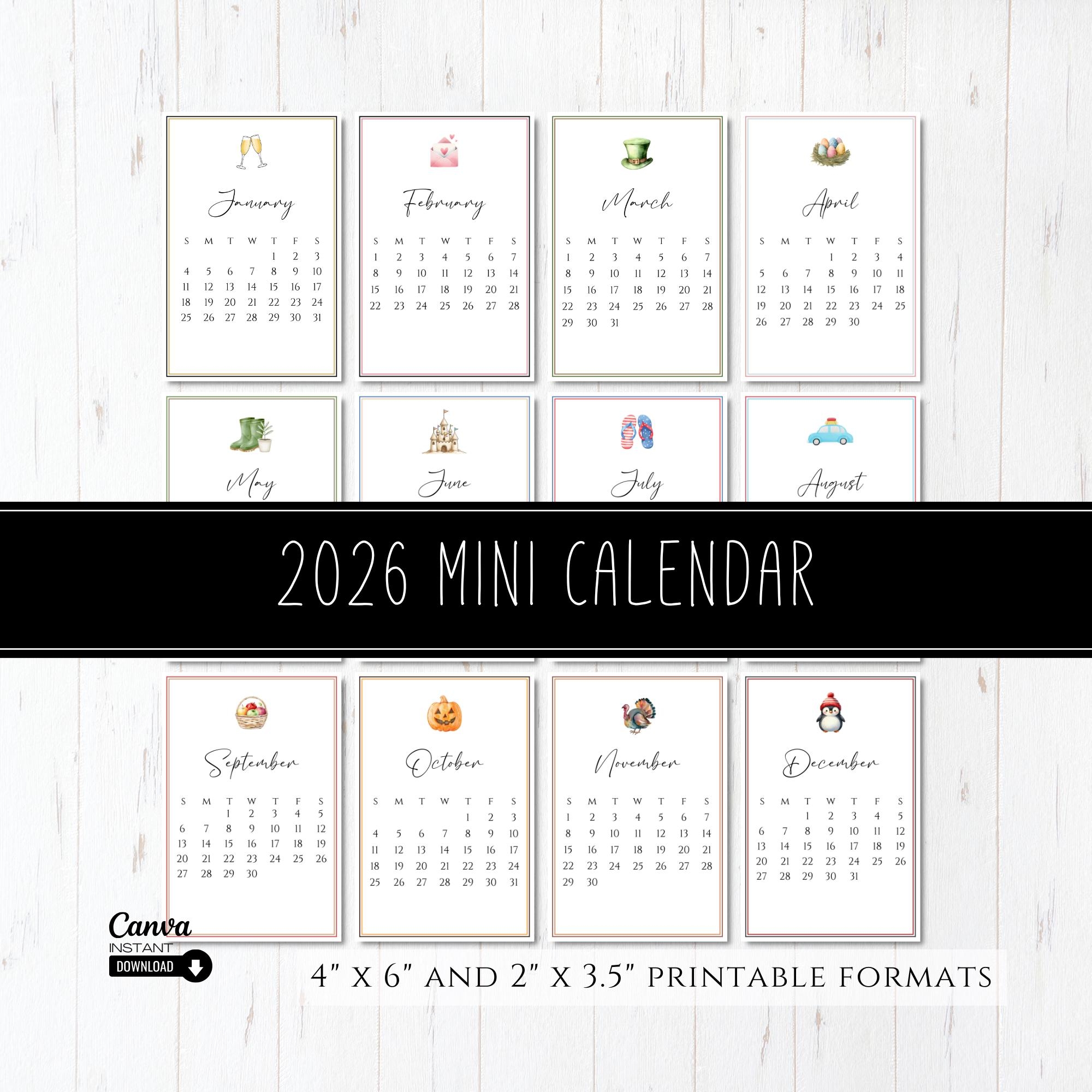 2026 Mini Desk Calendar Template Printable Easel Calendar canva Editable Digital Download Etsy 2026 Mini Desk Calendar Template Printable Easel Calendar canva Editable Digital Download Etsy