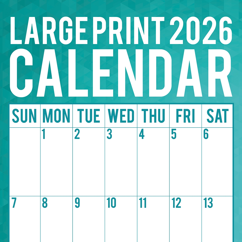 Large Print 2026 Calendar Printable