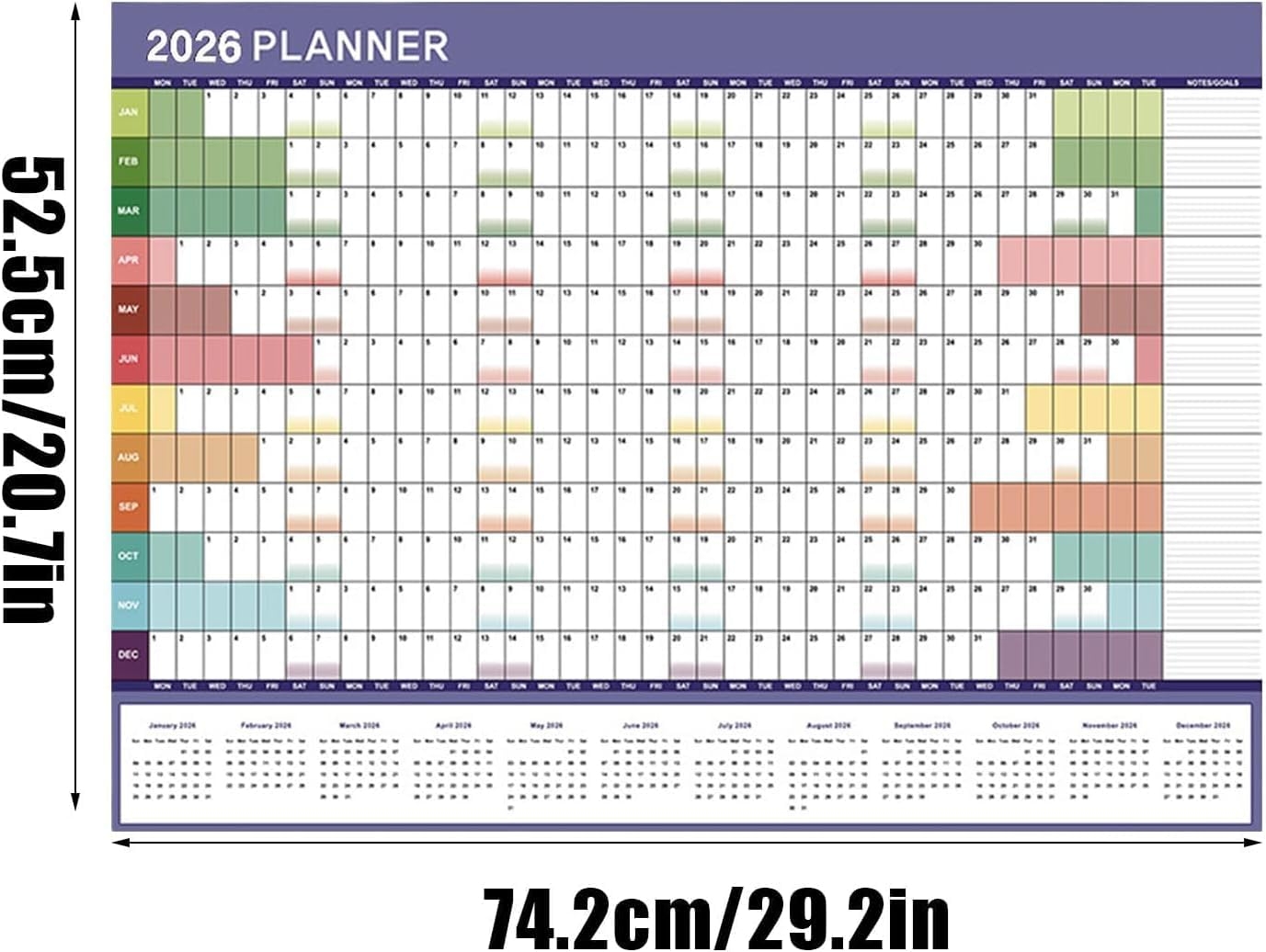 2026 Wall Calendar full Year Calendar Big Assed Calendar 2026 big Ass Calendar 52cmX 74cm Open Paper Folded D Amazon ca Office Products