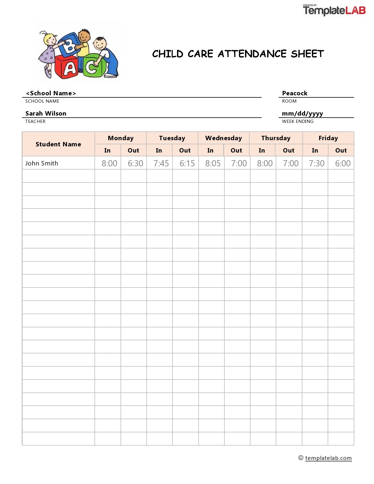 Free Printable Classroom Attendance Chart