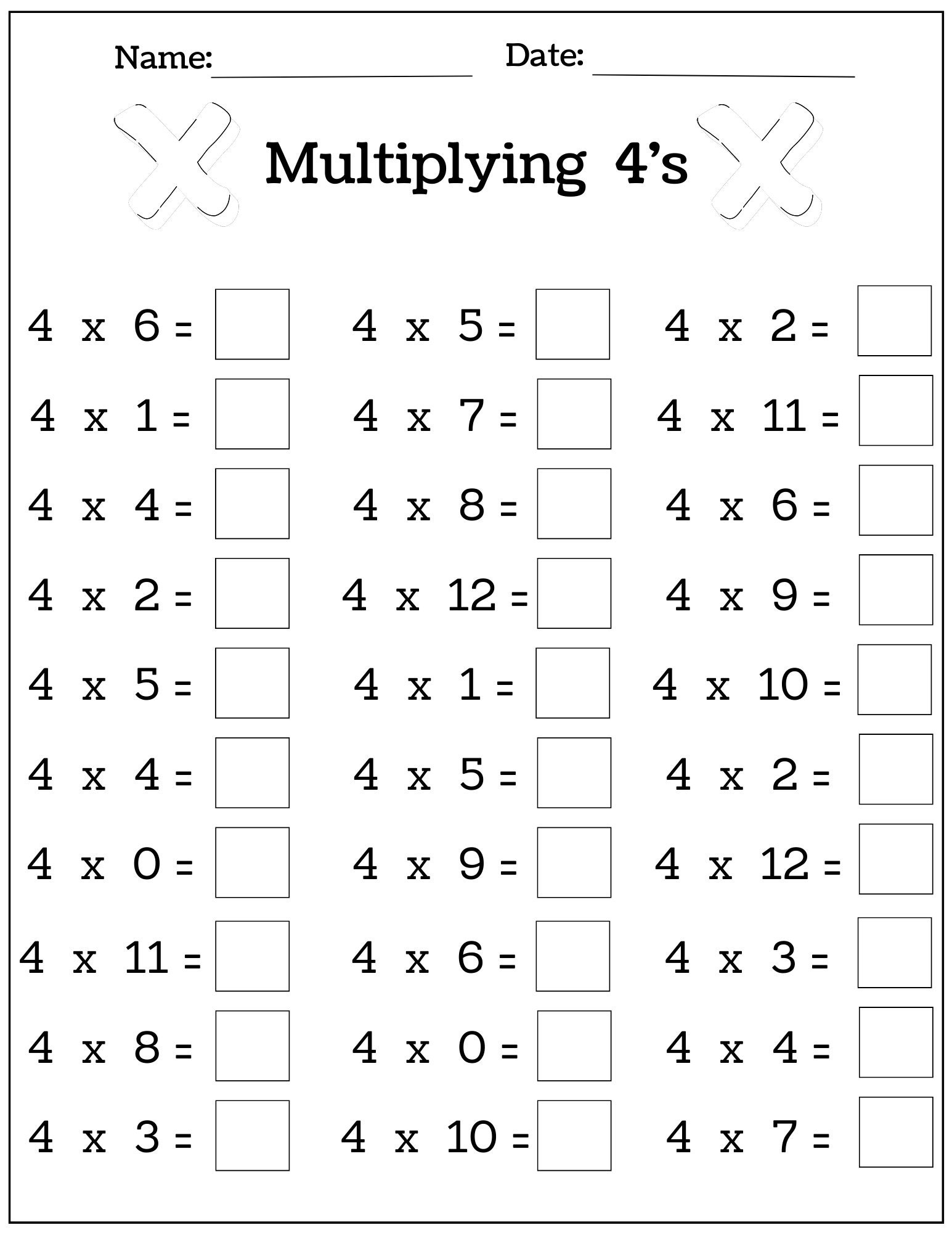 24 Printable Multiplication Worksheets Fill In The Blanks Single Digit Multiplication numbers 1 12 Etsy Sweden