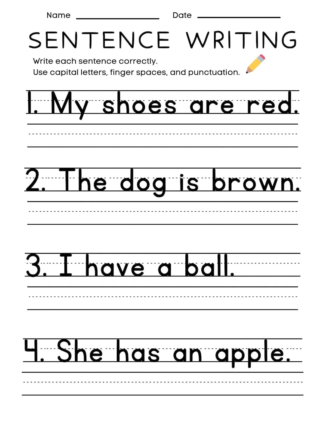 1st Grade Writing Worksheets Free Printable