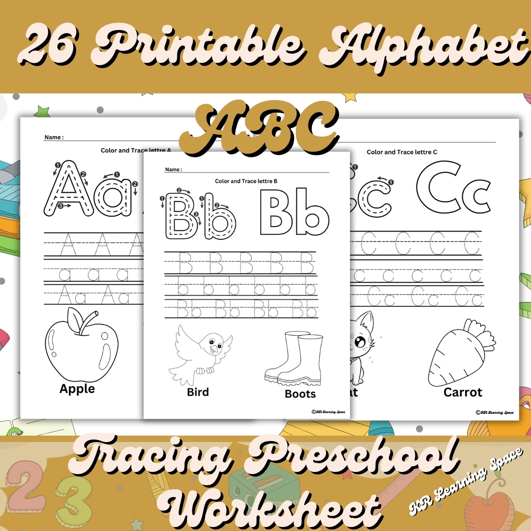 26 Printable Alphabet Upper Case And Lower Case Tracing Preschool 