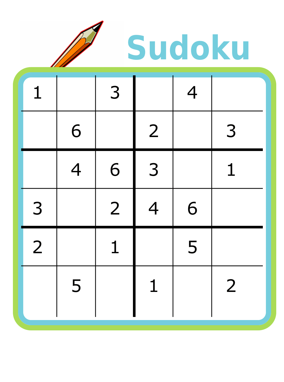 270 Printable Sudoku Puzzles 4x4 6x6 9x9