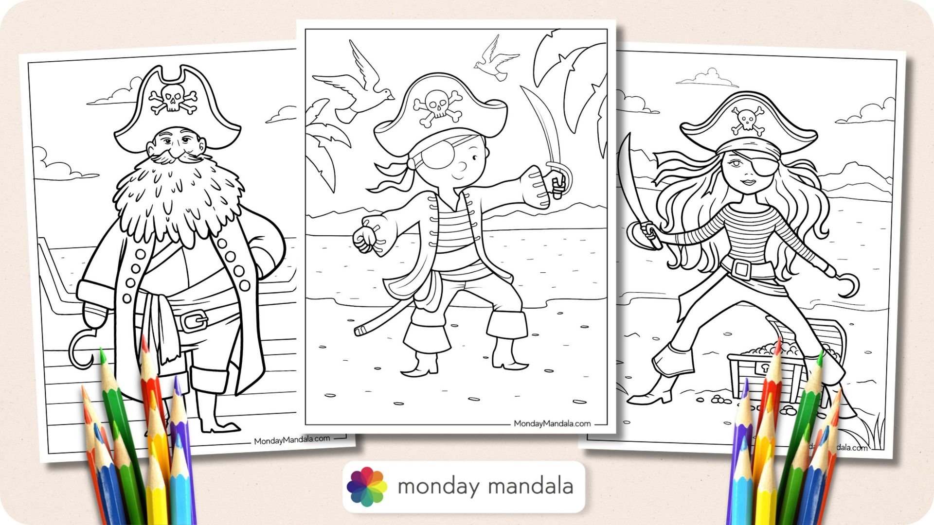 28 Pirate Coloring Pages Free PDF Printables 