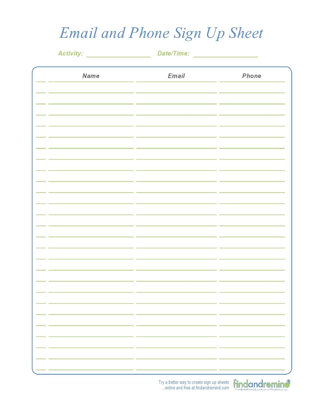 30 Best Email Sign Up Sheet Templates Word Excel 