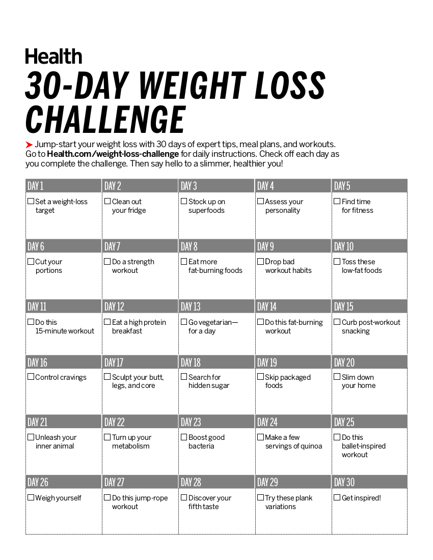 30 Day Workout Plan To Lose Weight 6 Examples Format How To Worksheets Library