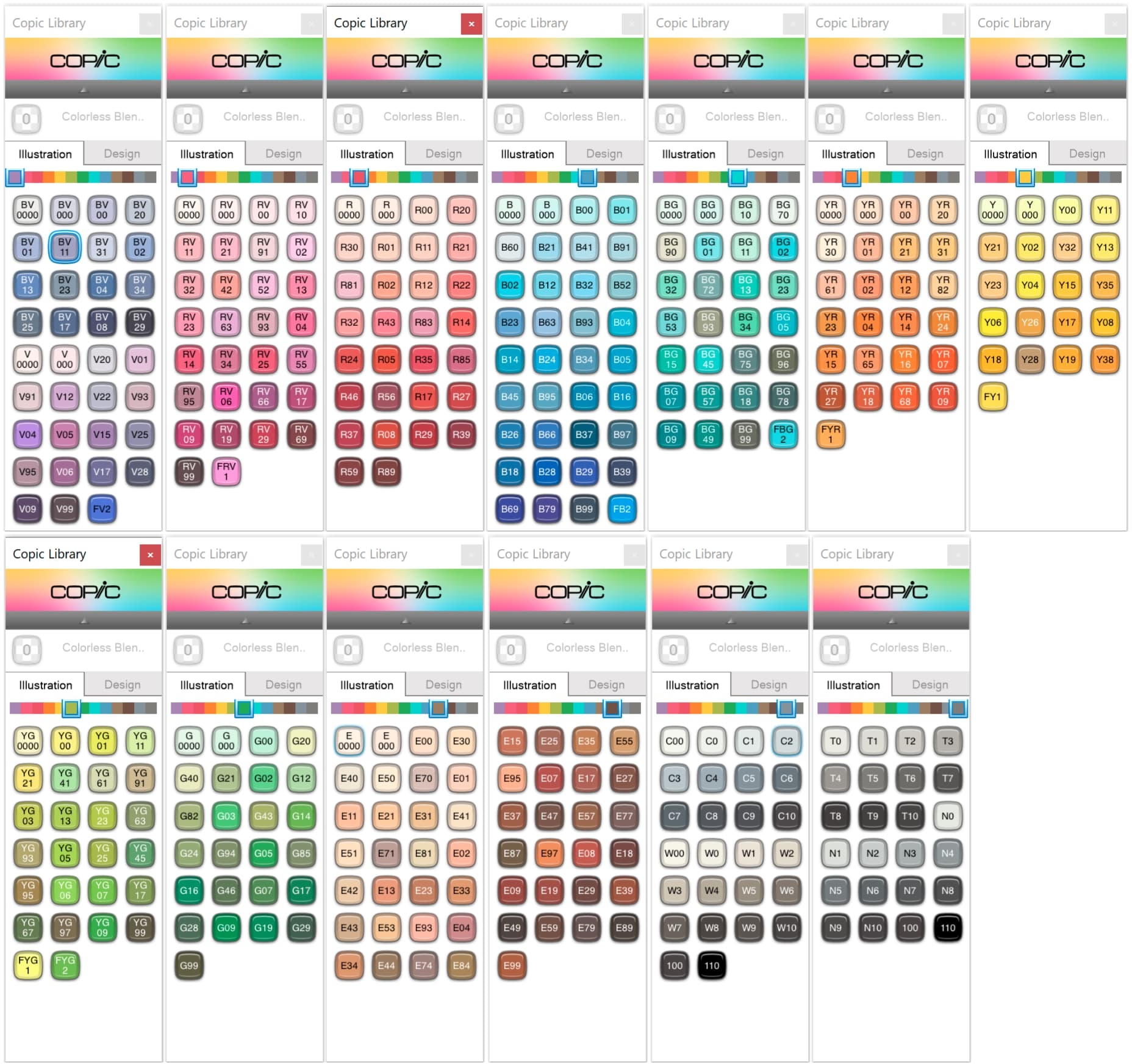 358 Copic Colour Swatches Resources Krita Artists