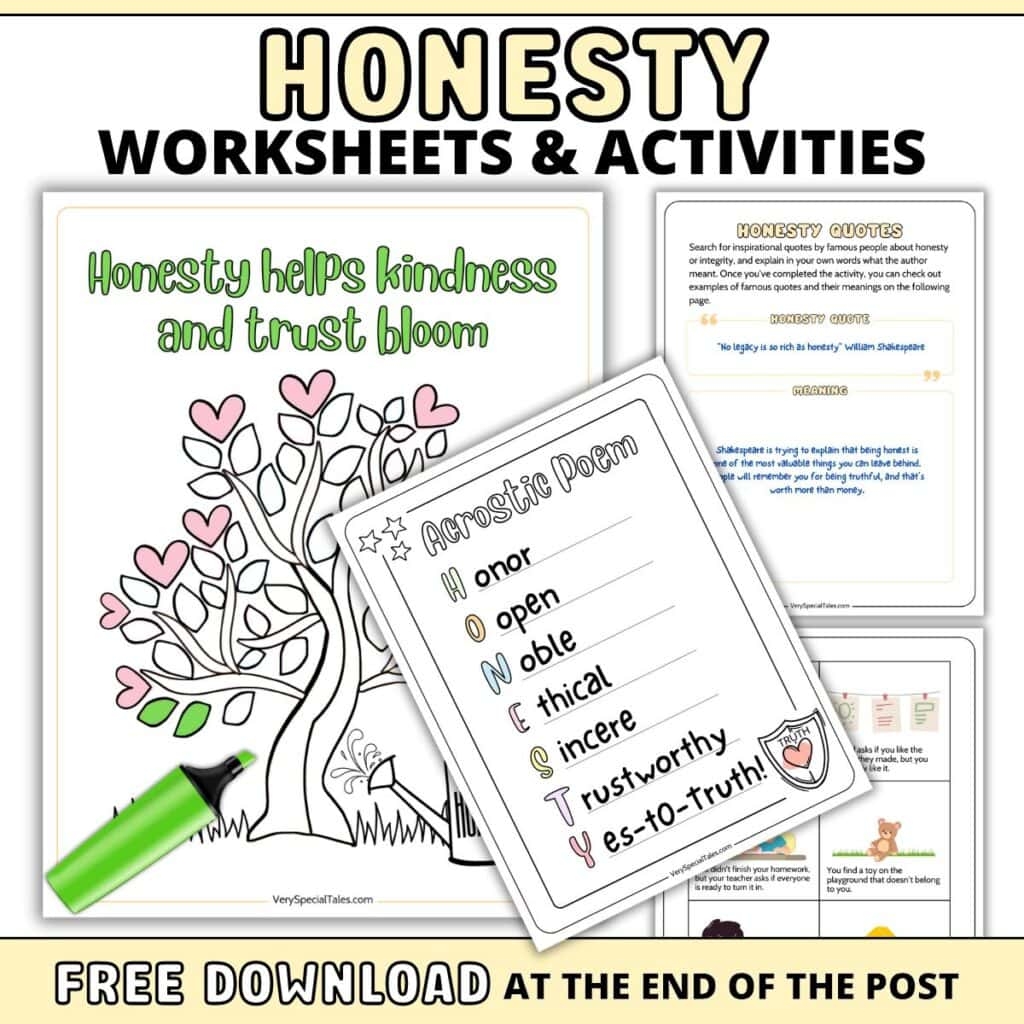 Free Printable Honesty Worksheets Pdf
