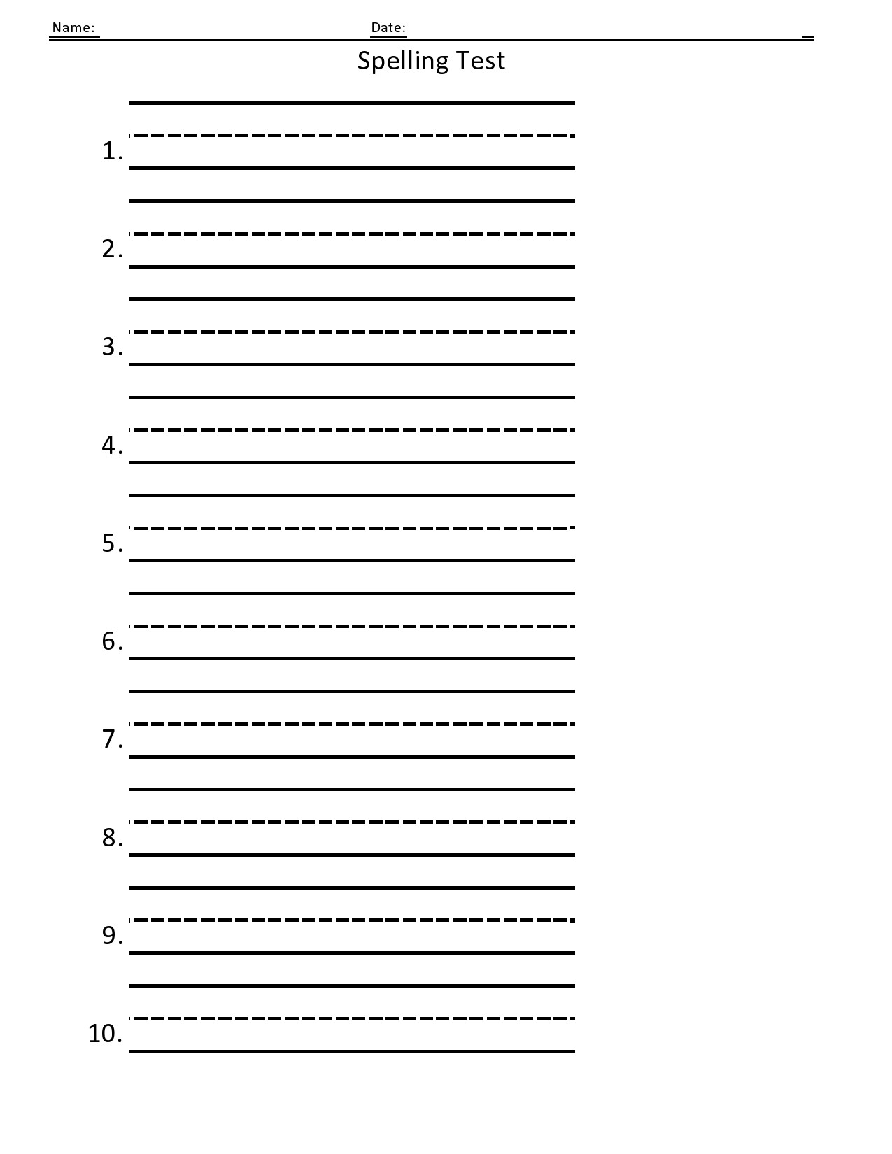 Free Printable Spelling Word Worksheets