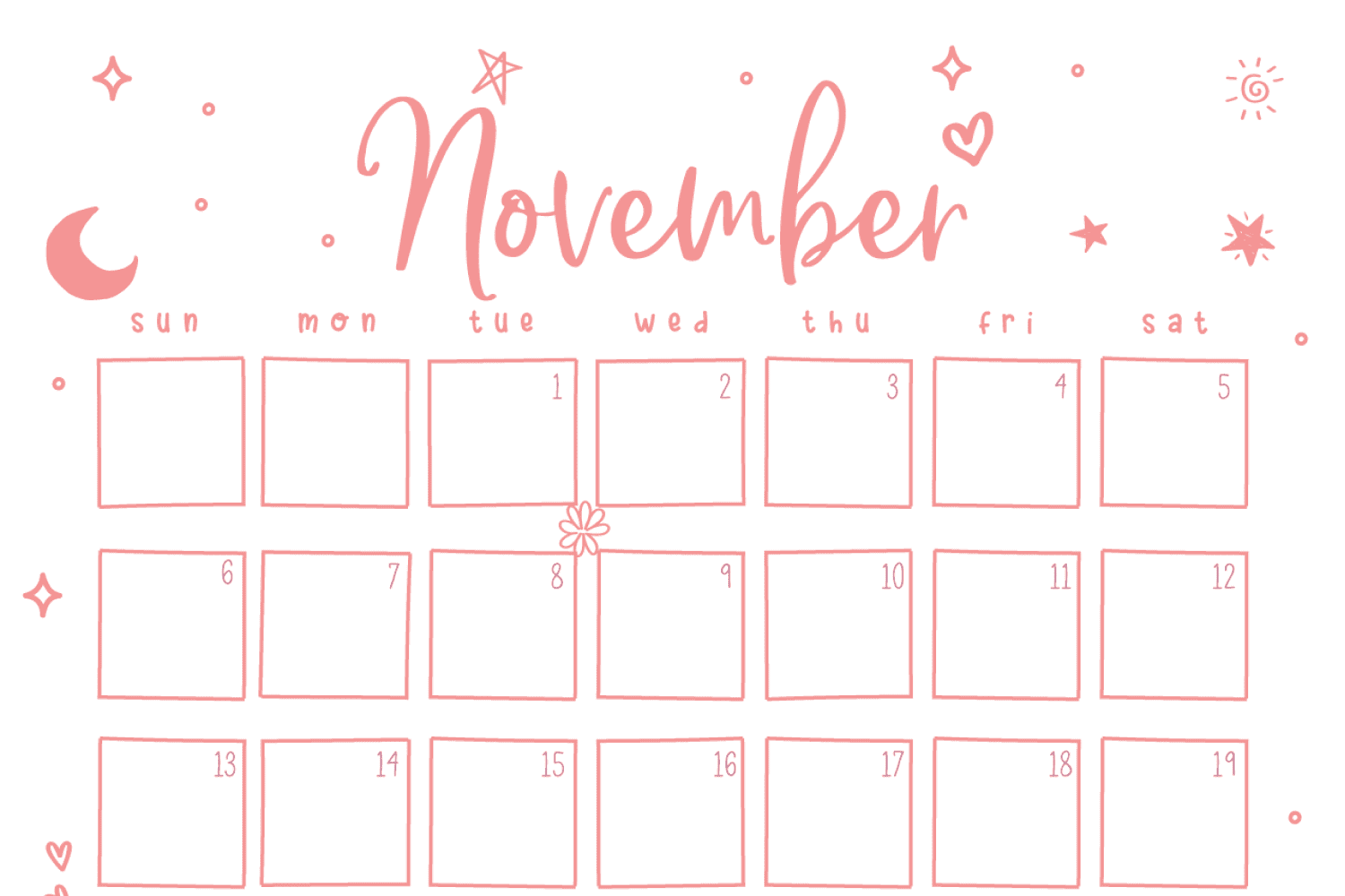 Free November Calendar Printable