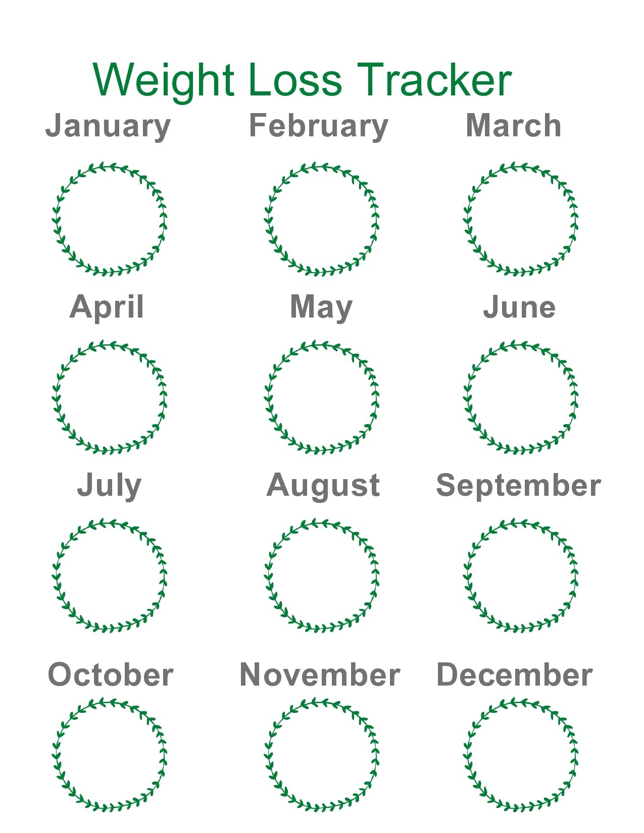 40 Blank Weight Loss Tracker Templates Monthly Weekly 