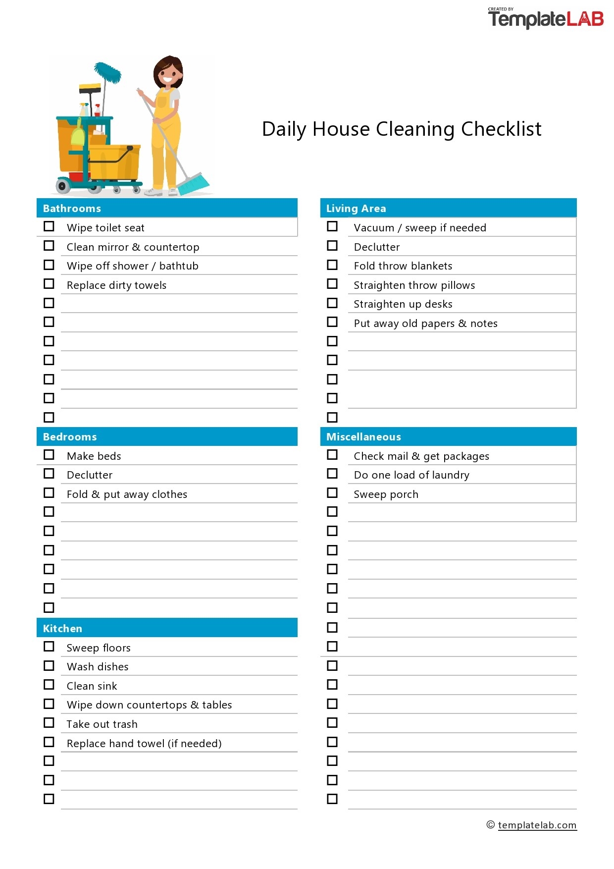 House Cleaning Chart Printable Free