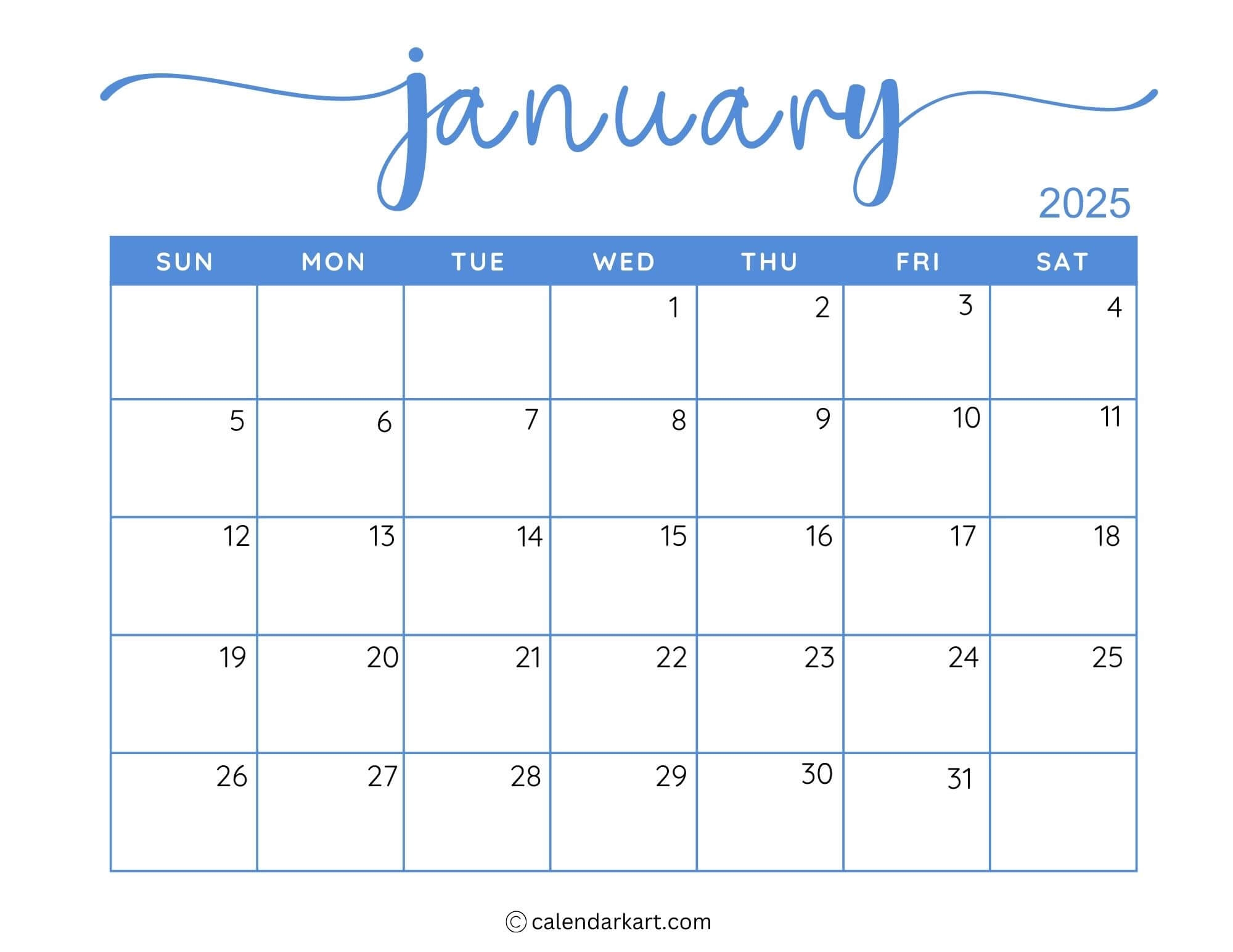 40 Printable January 2025 Calendars Free Pdf Calendarkart 40 Printable January 2025 Calendars Free Pdf Calendarkart
