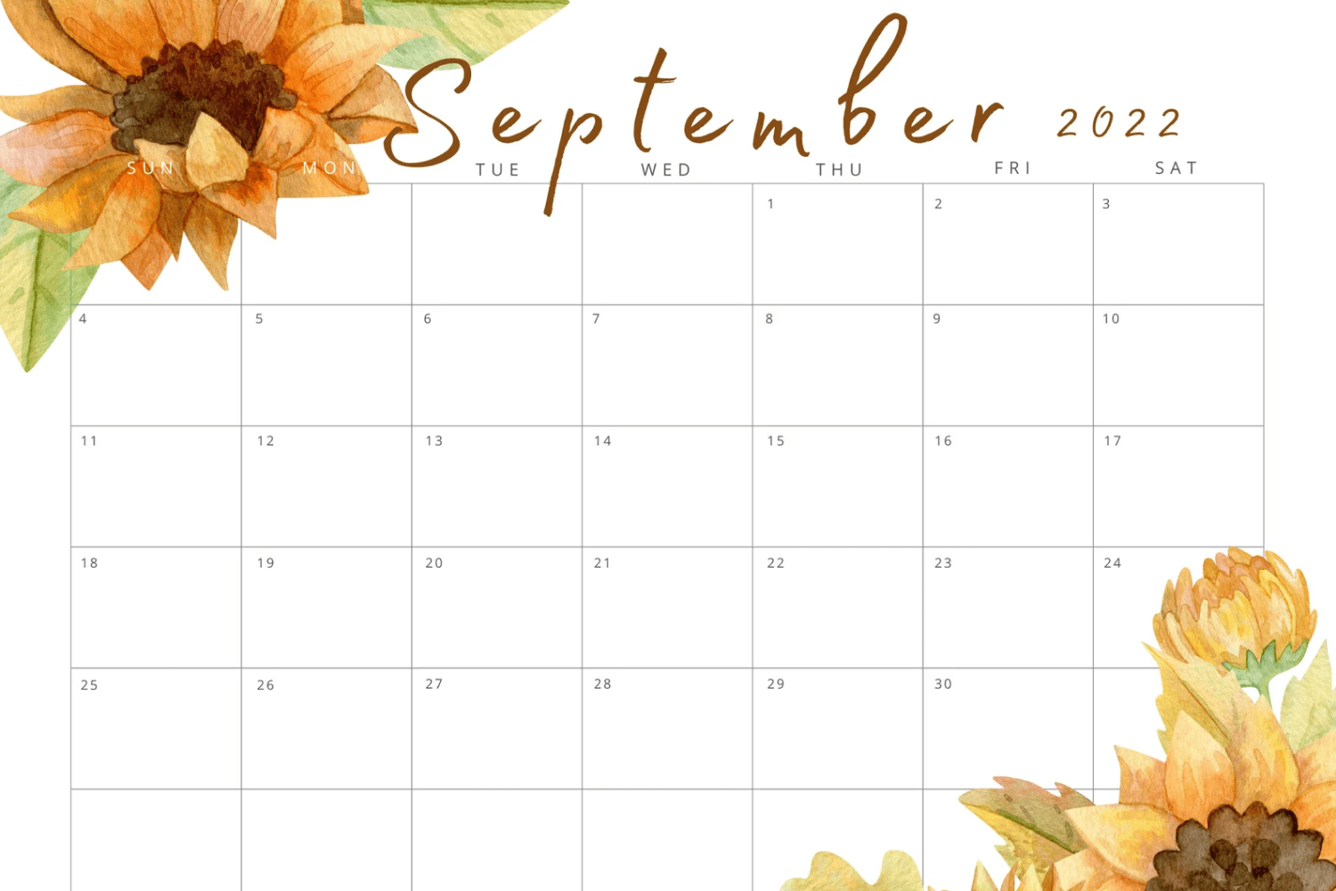 40 Printable September Calendars 2022 Free Premium 40 Printable September Calendars 2022 Free Premium